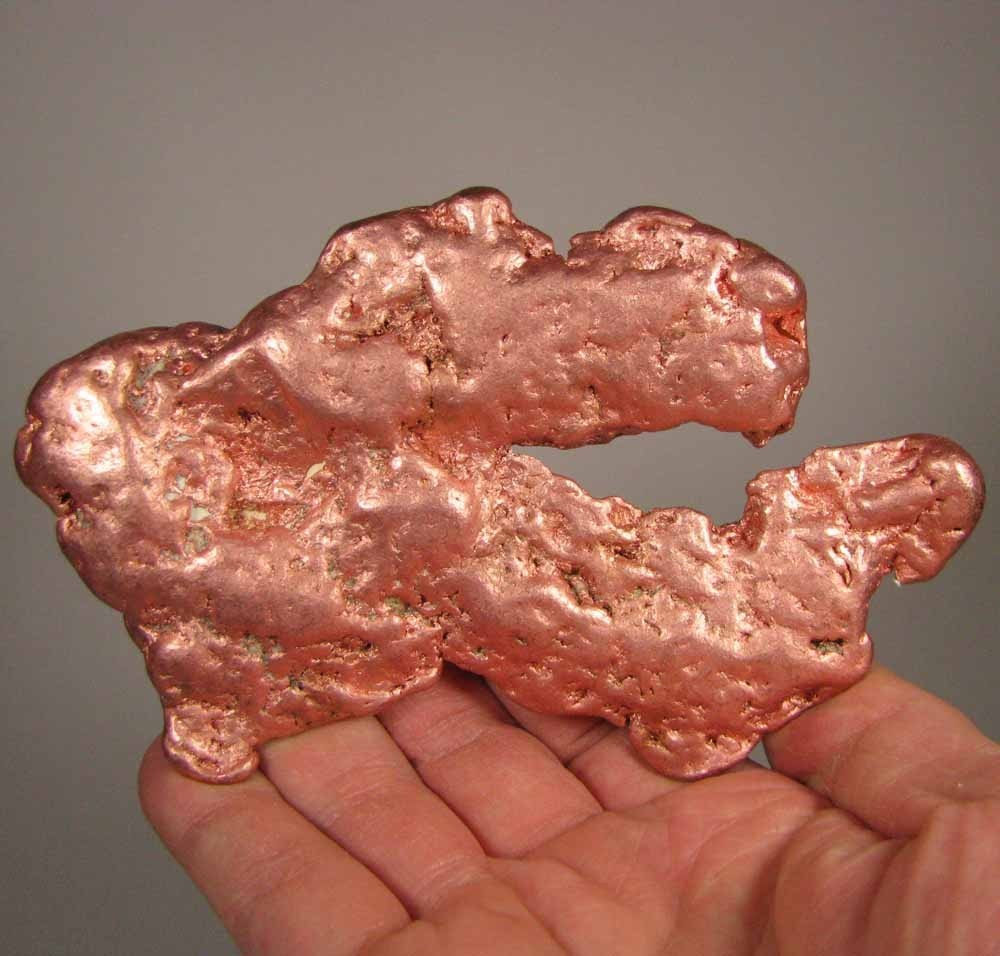 5.3″ NATIVE COPPER NUGGET – Keweenaw Peninsula, Michigan – 1.2 lbs.