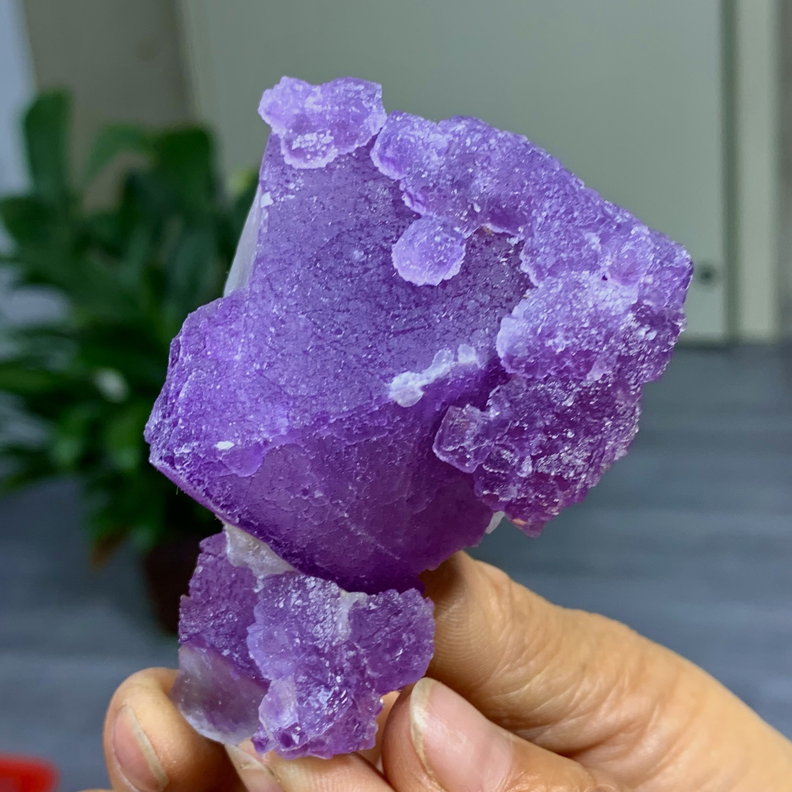 129G Rare transparent purple cubic fluorite mineral crystal sample/China