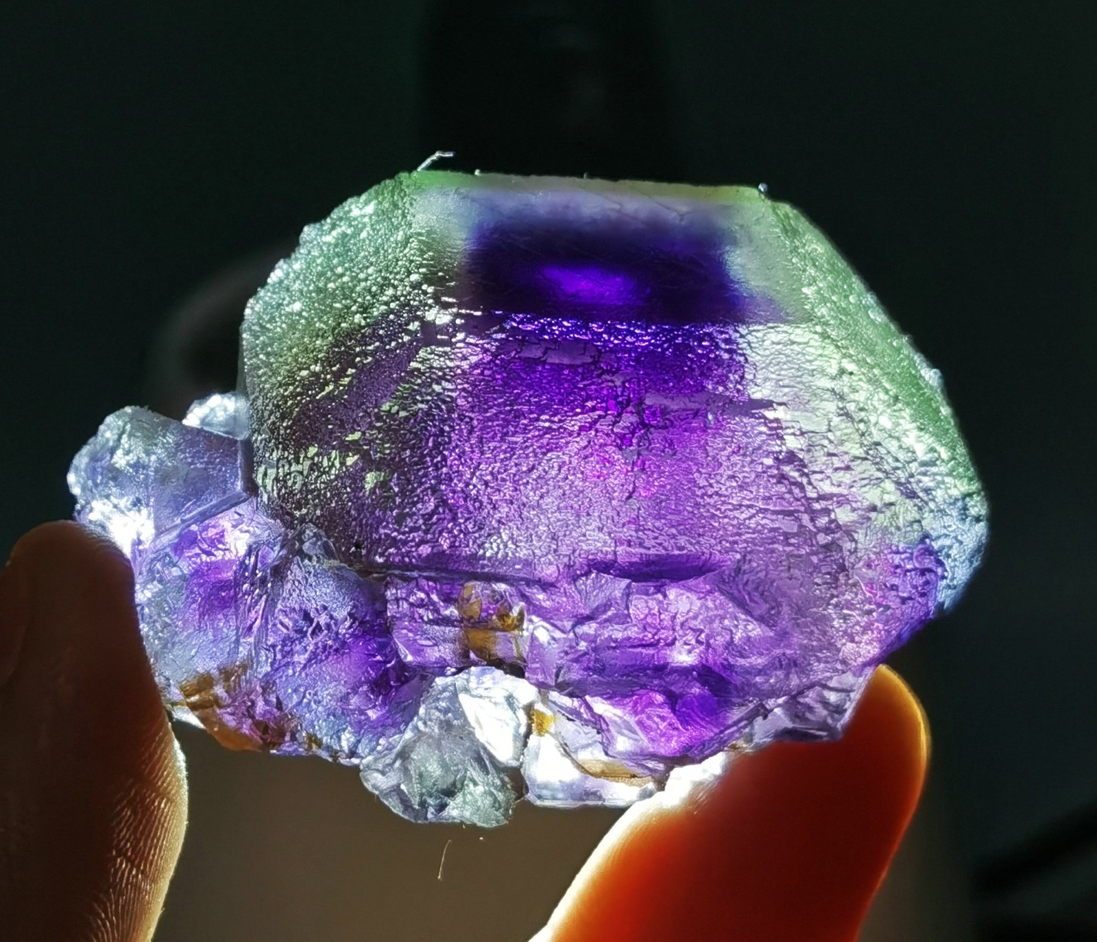 Natural Transparent Purple Window Fluorite Mineral Specimen China