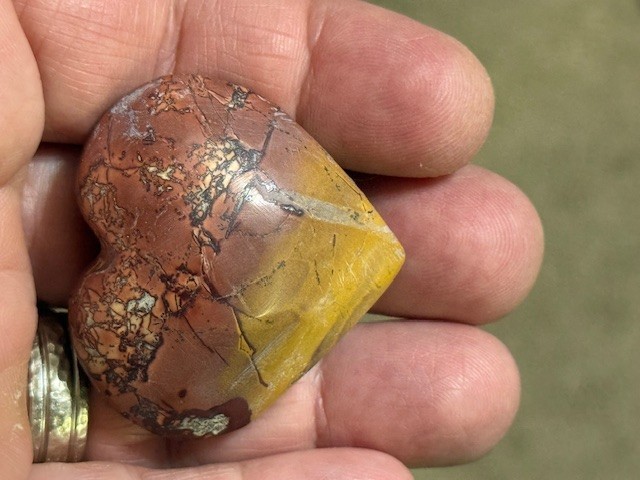RARE & BEAUTIFUL: 1 5/8 ” MOOKAITE JASPER,MOROCCO.BOTH SIDES NICE!