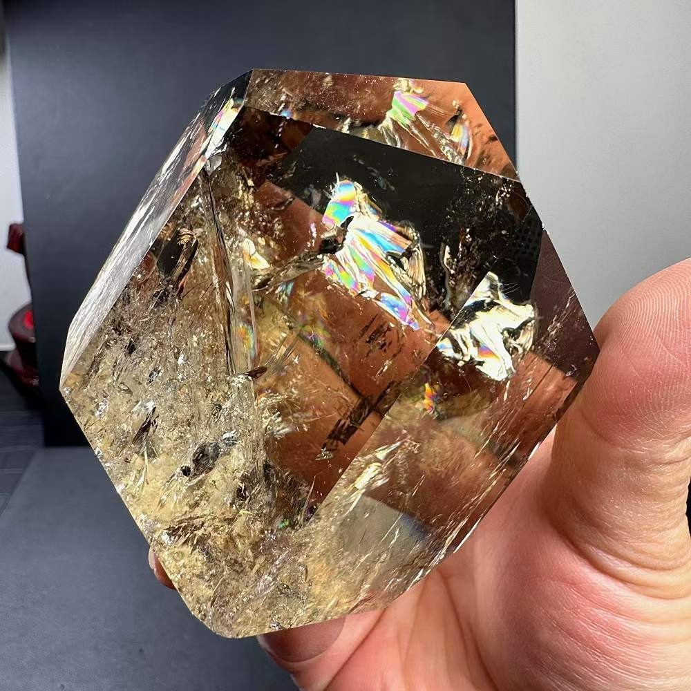 494g Natural Citrine Quartz Carved Freeform Crystal Reiki Healing Decor