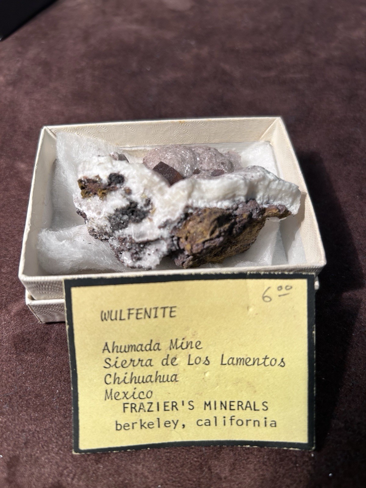 Wulfenite Ahumada Mine Mexico Frazier’s Minerals Joseph Simon Collection