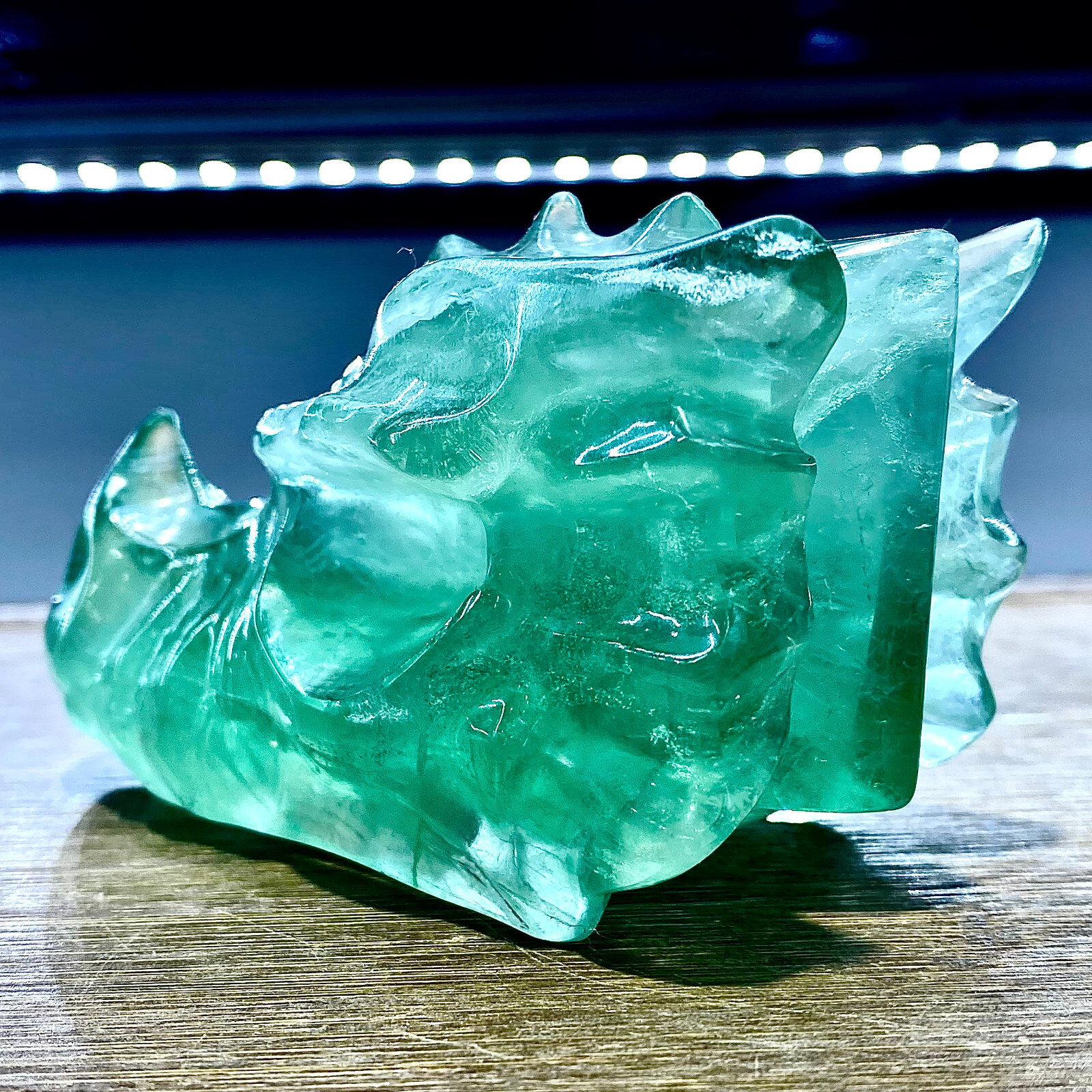 355G Natural fluorite quartz products, hand carved and polished spiritual orname