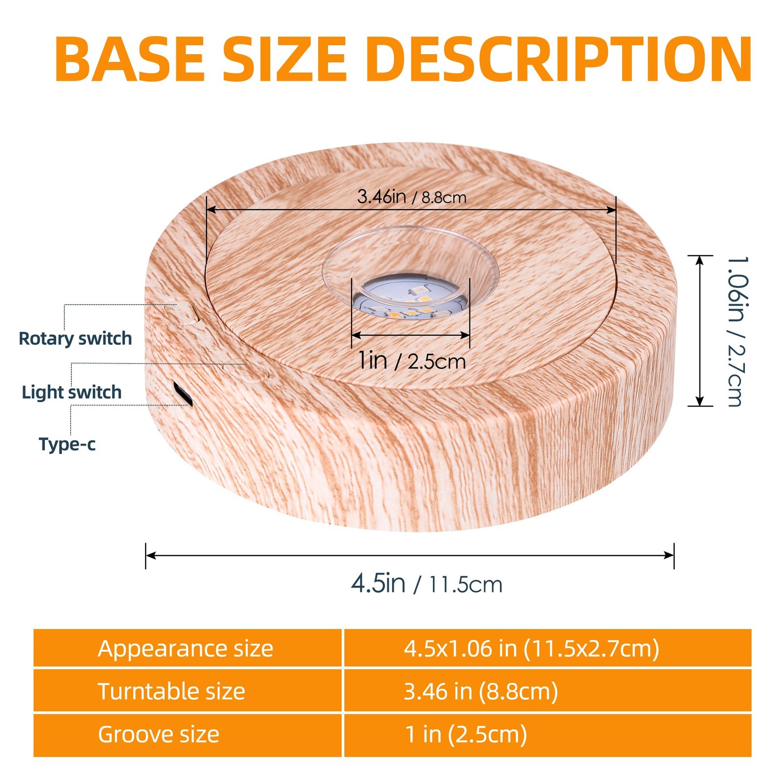Rotating Display Base Colorful Light Crystal Display Base Stand,Suitable for …