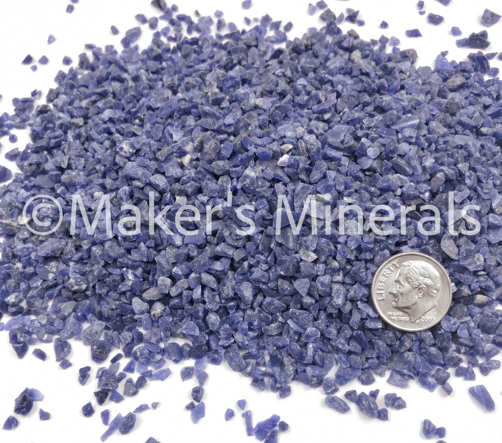 Crushed Sodalite Chips, Grade A+, 2mm-4mm for Inlay, Resin Art, & Embellishments