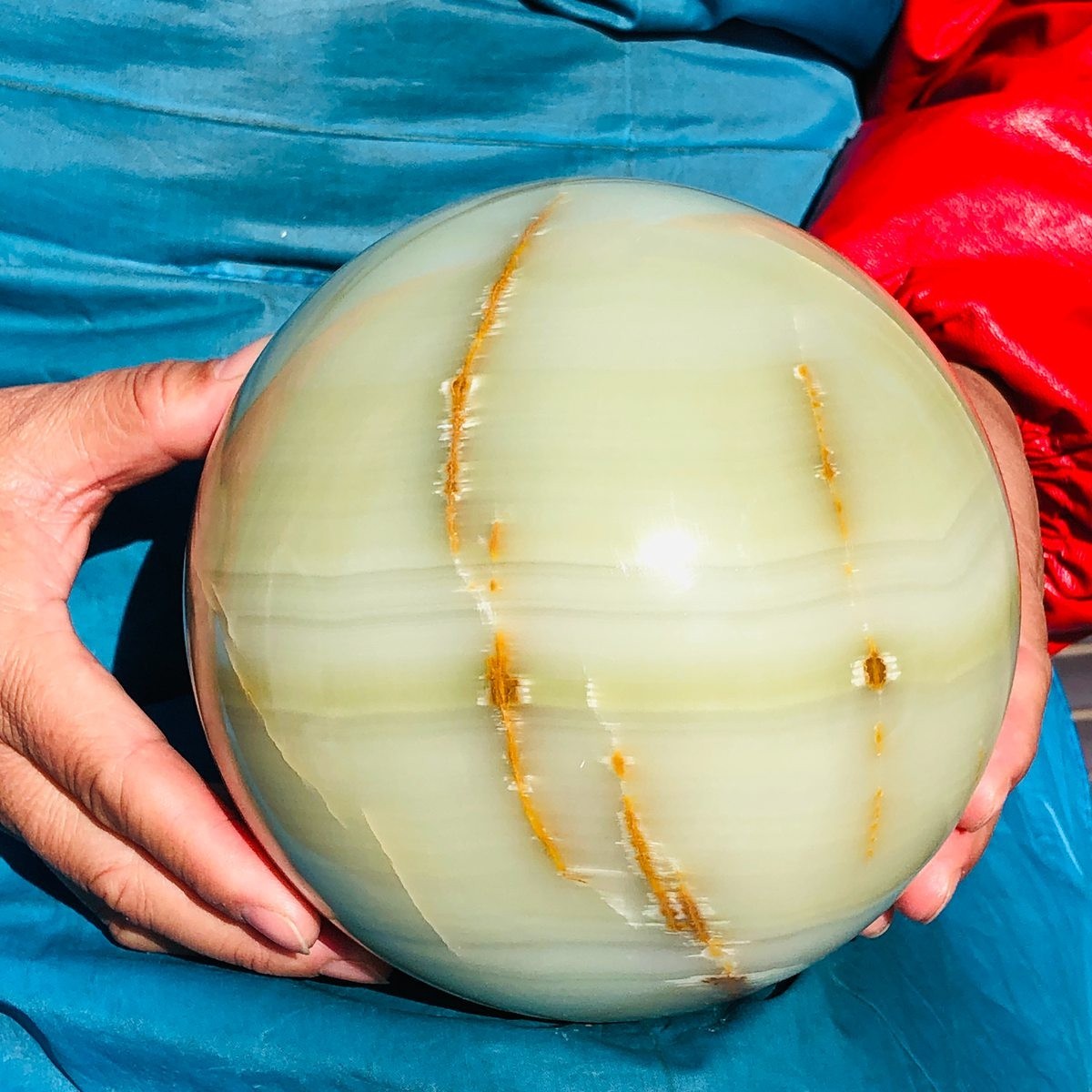 10.58LB Natural Afghan Jade Chakra Quartz Sphere healing ball Specimen 3295