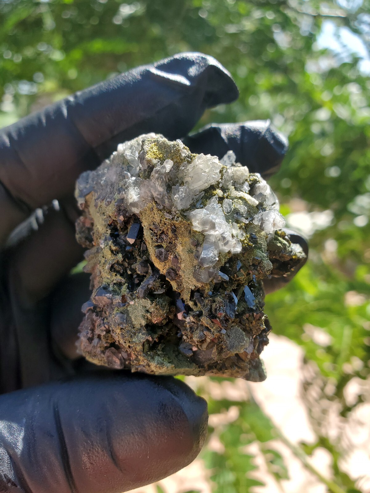 64gNatural Epidote, Super Sparkly Green Epidote with Quartz Specimen, Epidote