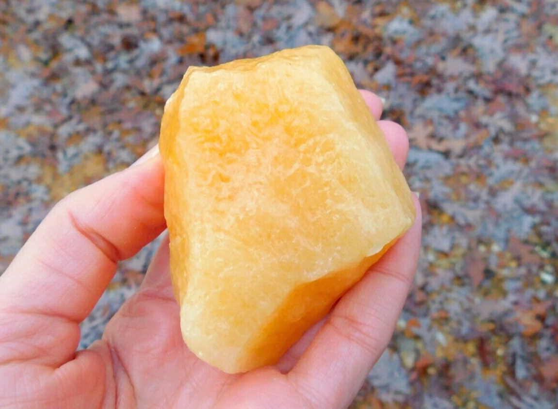 Orange Calcite Natural Rough Raw Stone 211g Solar Sacral Chakra Energy Healing