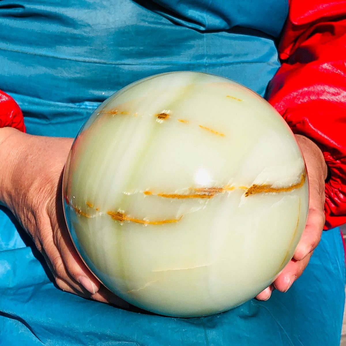 10.58LB Natural Afghan Jade Chakra Quartz Sphere healing ball Specimen 3295
