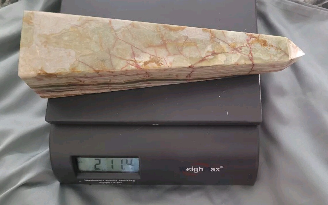 Onyx Point Tower Crystal 2.11 Pounds (Green, White, Brown, Tan, Multicolored)