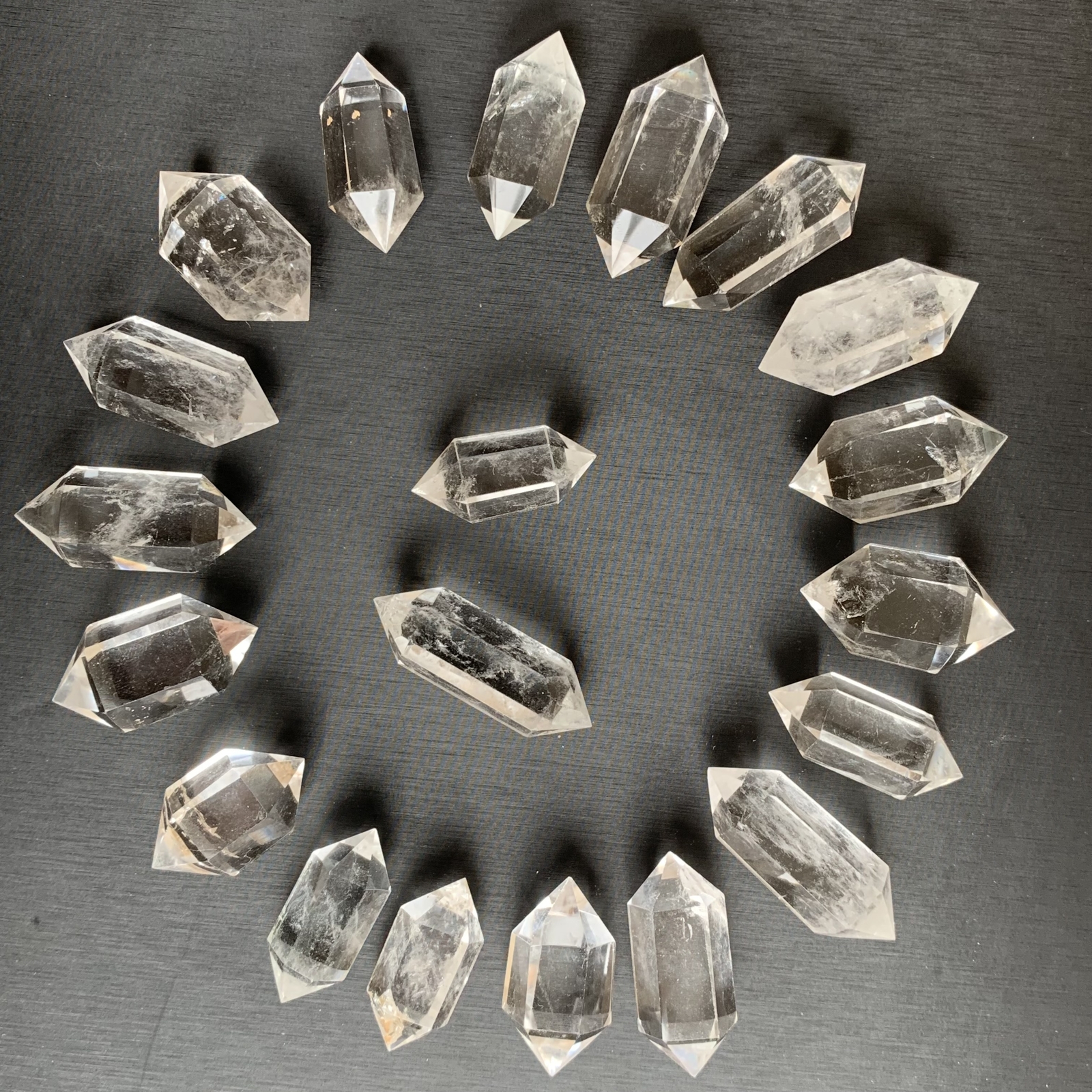 10pcs Natural clear quartz obelisk crystal double wand point healing 30-45mm