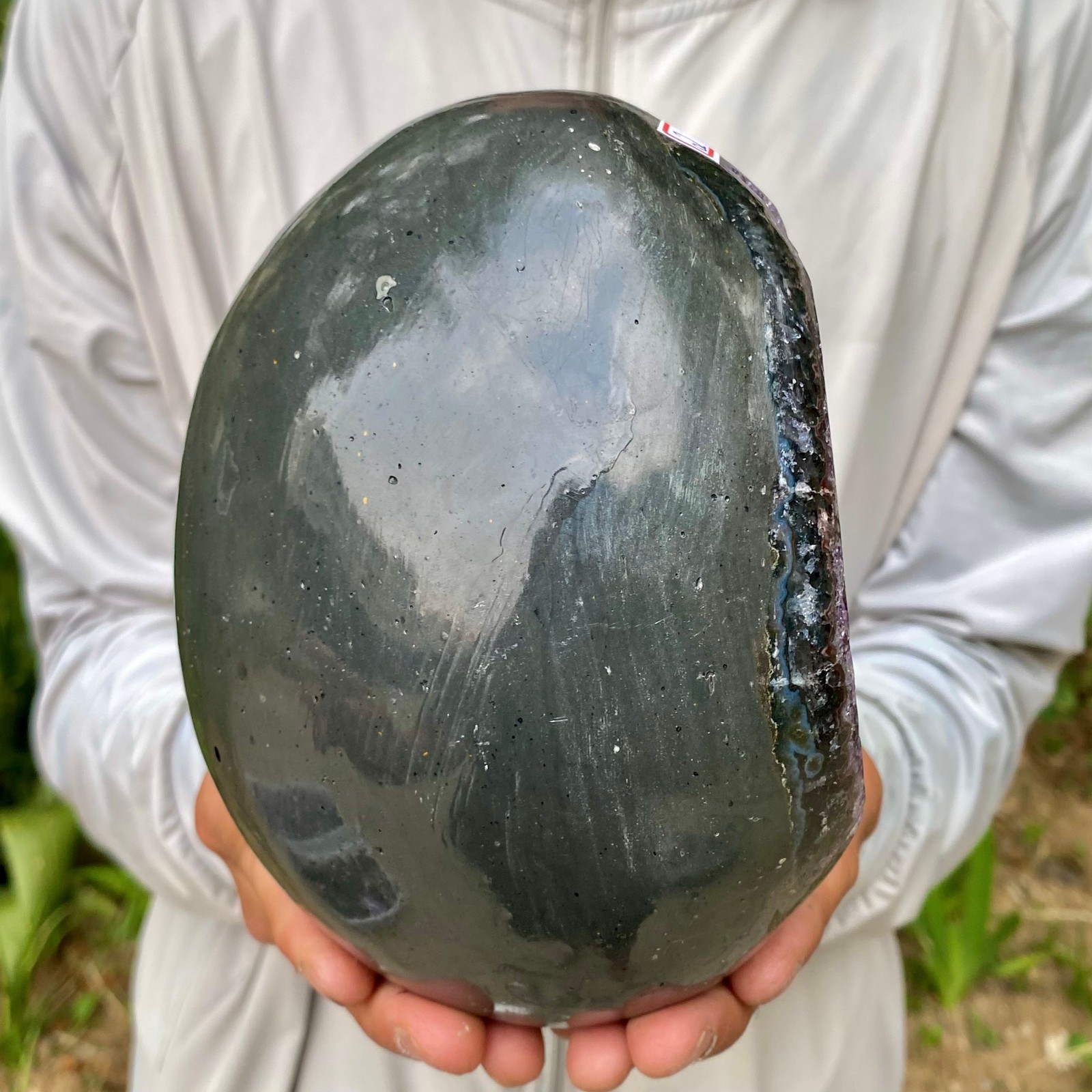 5.99LB High quality Natural Amethyst geode quartz crystal Dinosaur egg healing