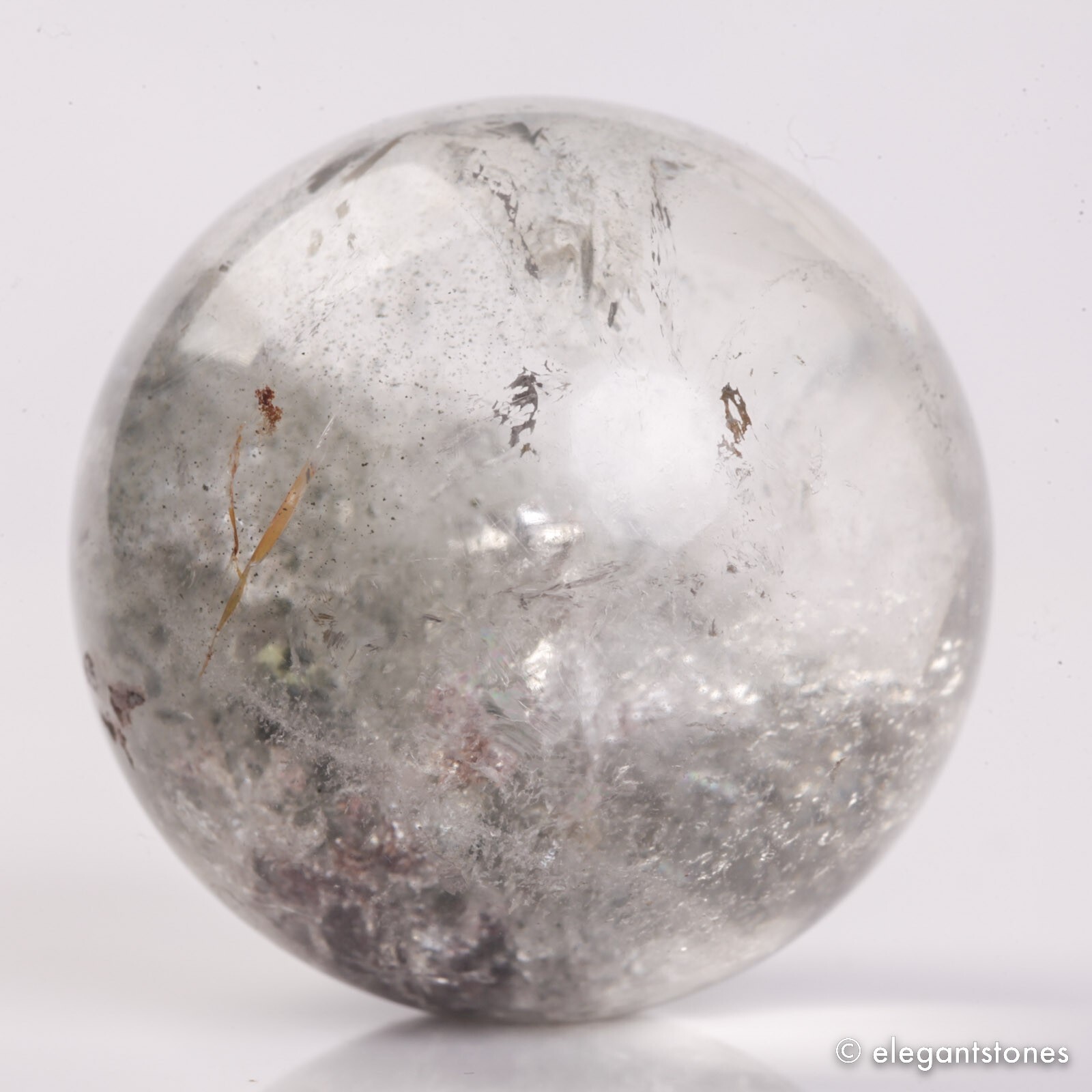 88g40mm Natural Garden/Phantom/Ghost/Lodolite Quartz Crystal Sphere Healing Ball