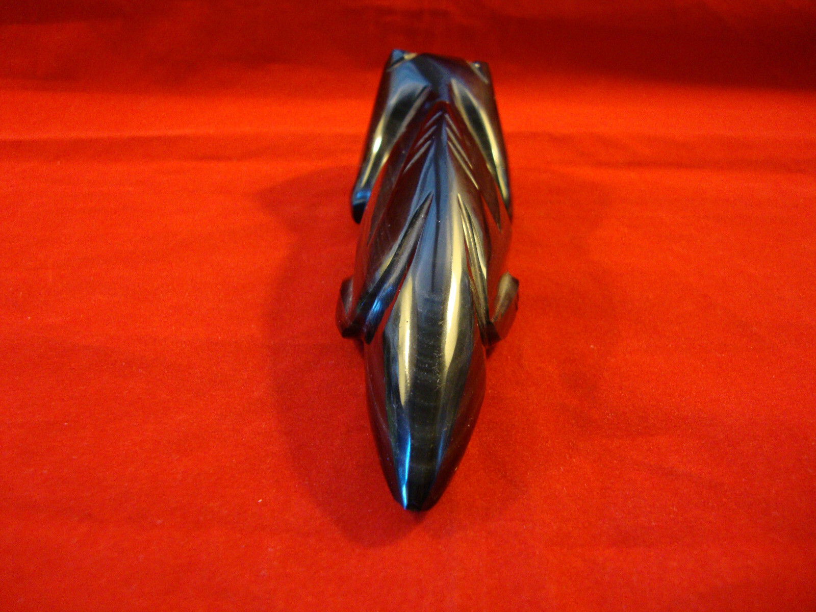 Black Obsidian Crystal -Modern Style Carved & Polished Lizard-6 Inches Long