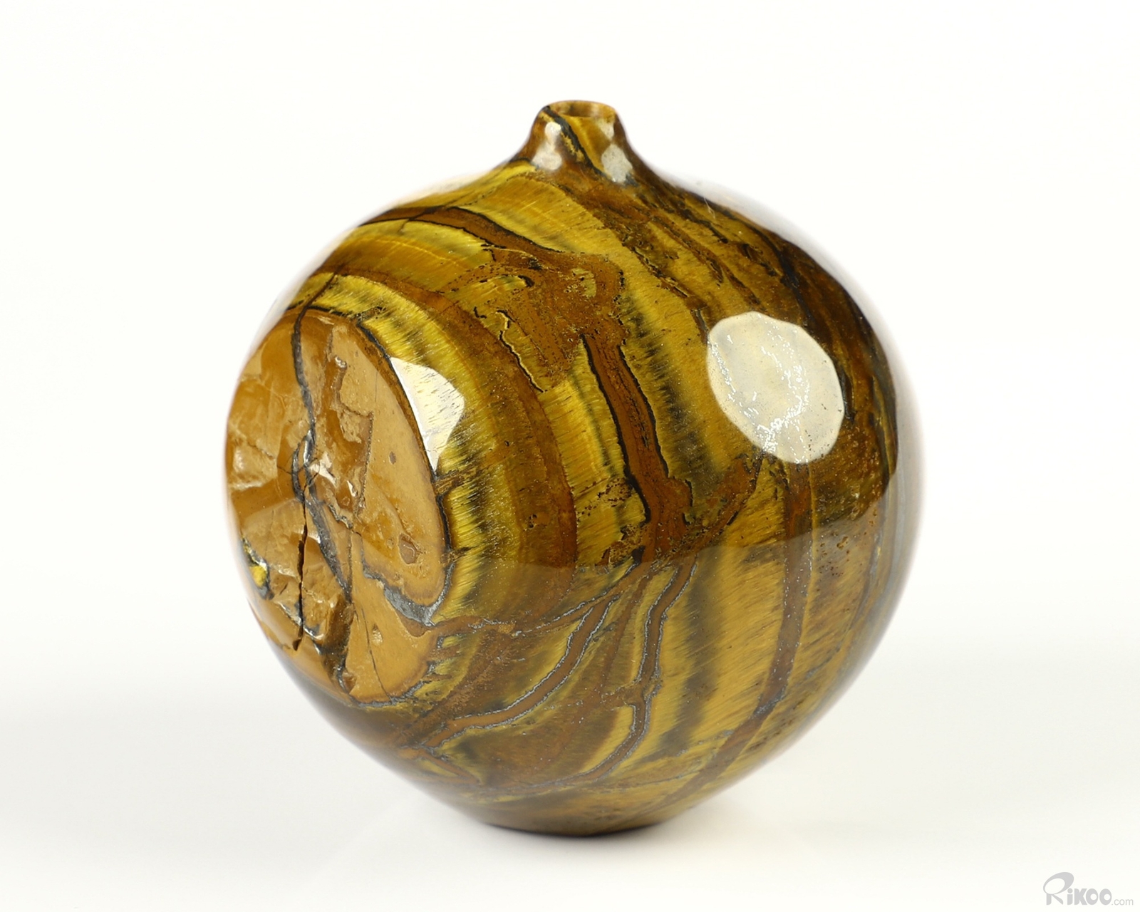 1.8″ Tiger Iron Eye Hand Carved Crystal Vase Sculpture, Crystal Healing