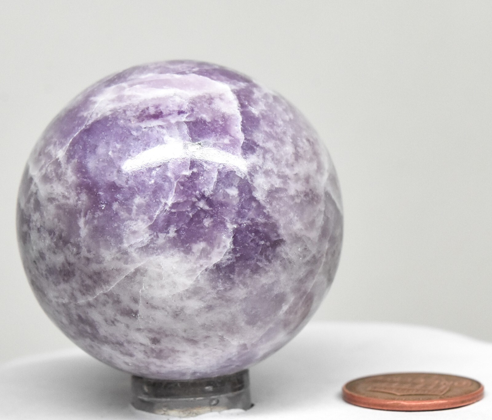 43mm Purple Lilac Lepidolite Sphere Polished Natural Crystal Mineral Ball Brazil