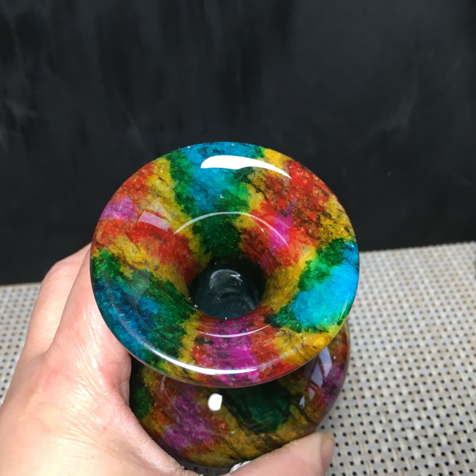 895g Natural “Seven Colors Jade” vase specimen -Taiwan China 02