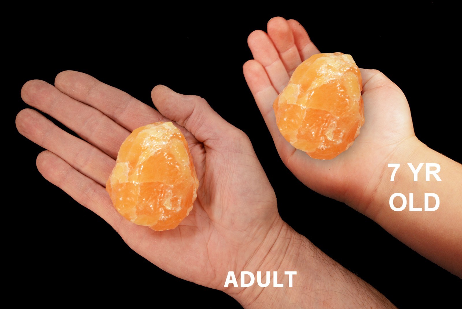 ORANGE CALCITE Crystal 2 1/2″ 4-7 Oz Rock Mineral Specimen Healing Reiki Stone