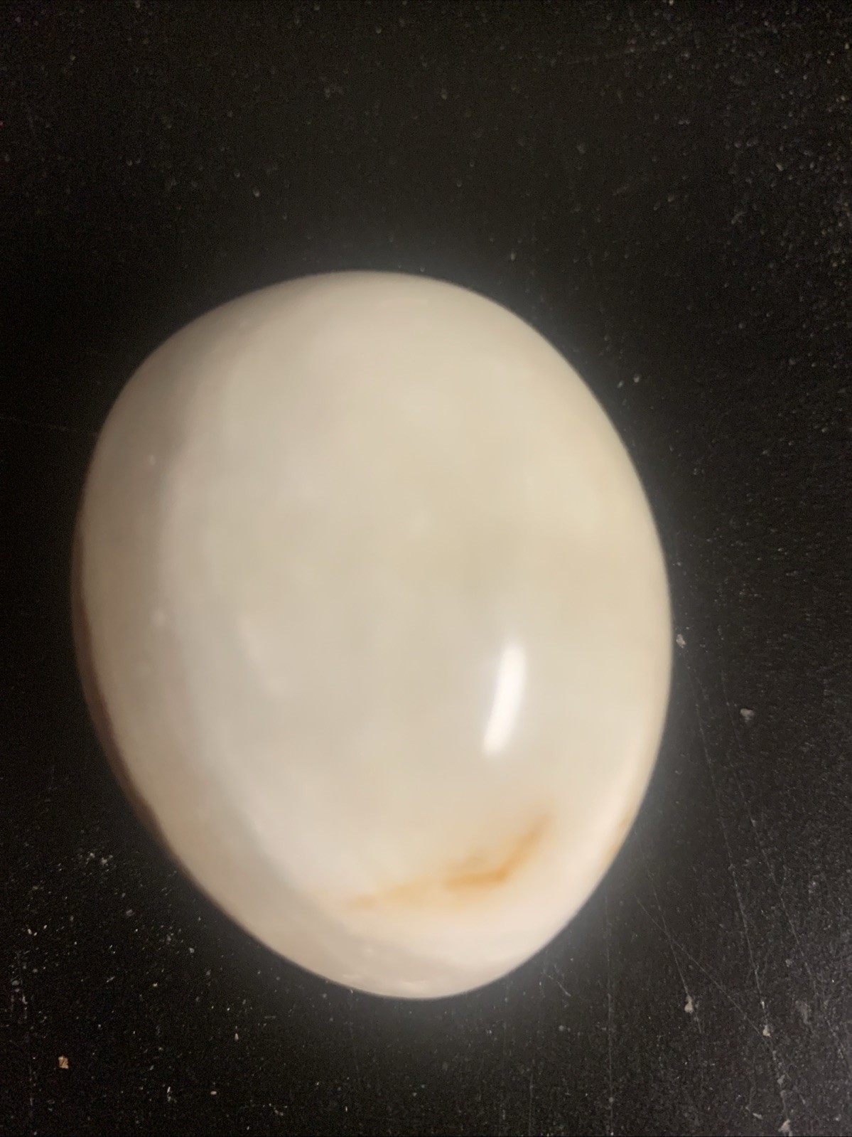 Vintage Beautiful Brown And White Tones Polished Onyx Egg