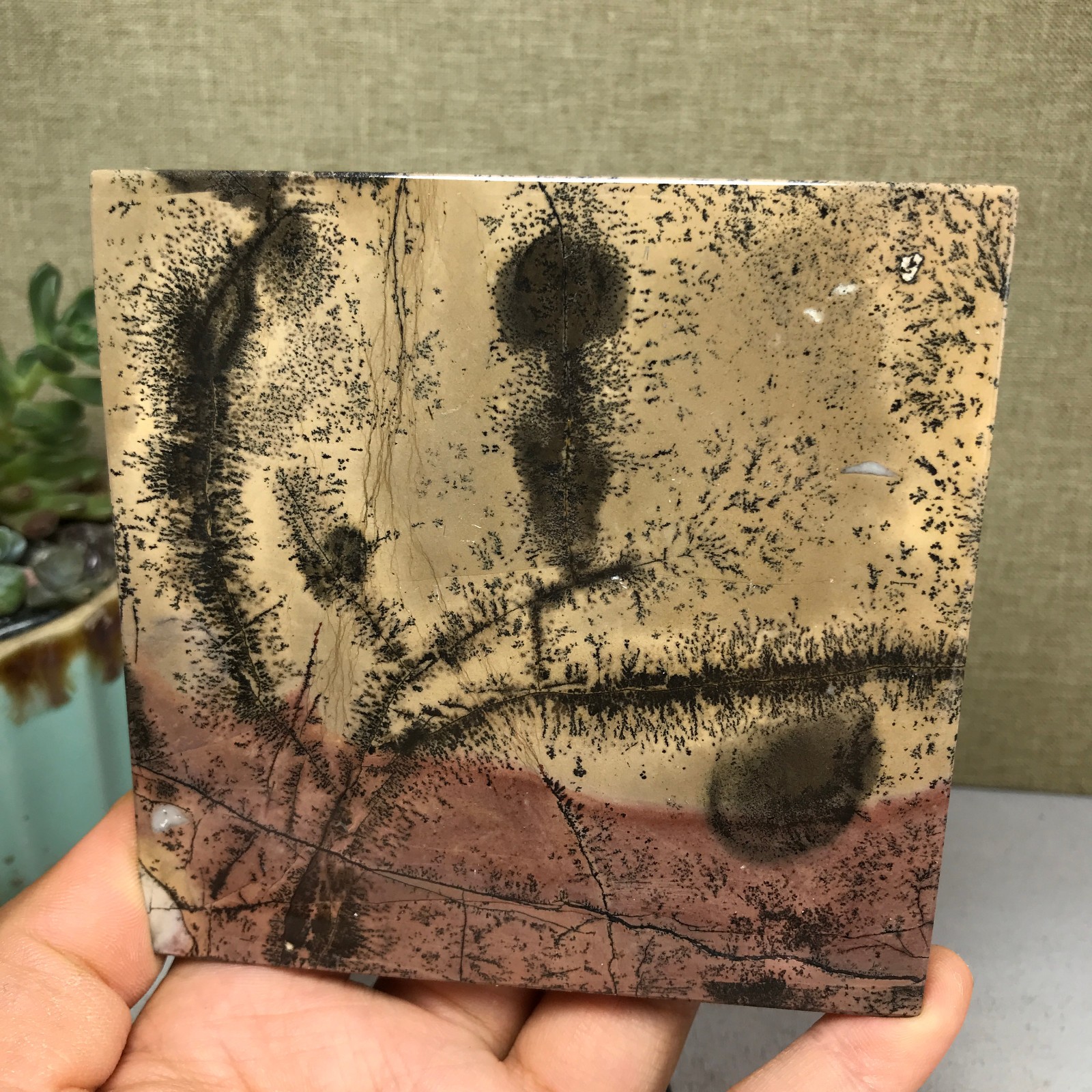 Natural Chinese painting stone crystal ornaments for home decoration 259g A5362