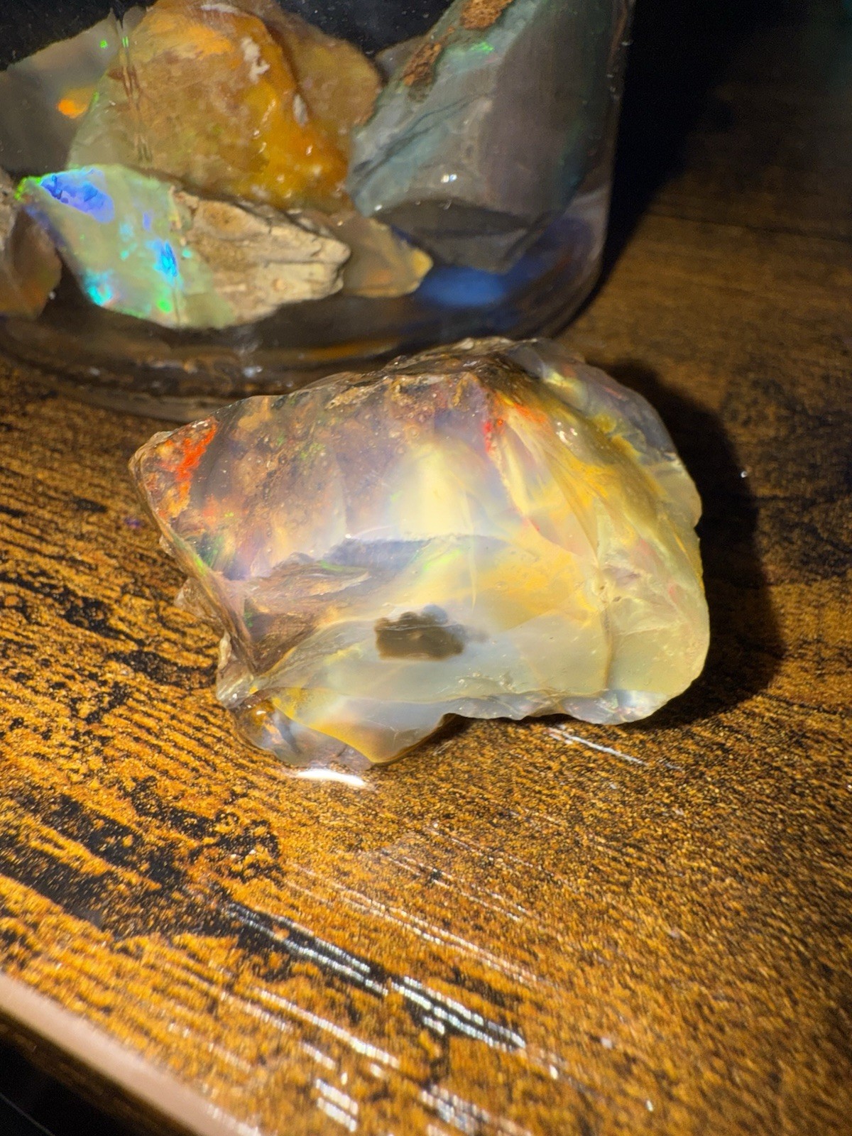 Specimen Rough Opal Stones in Jar – Ethiopian Rough, Multiple Mixed-Color Pieces
