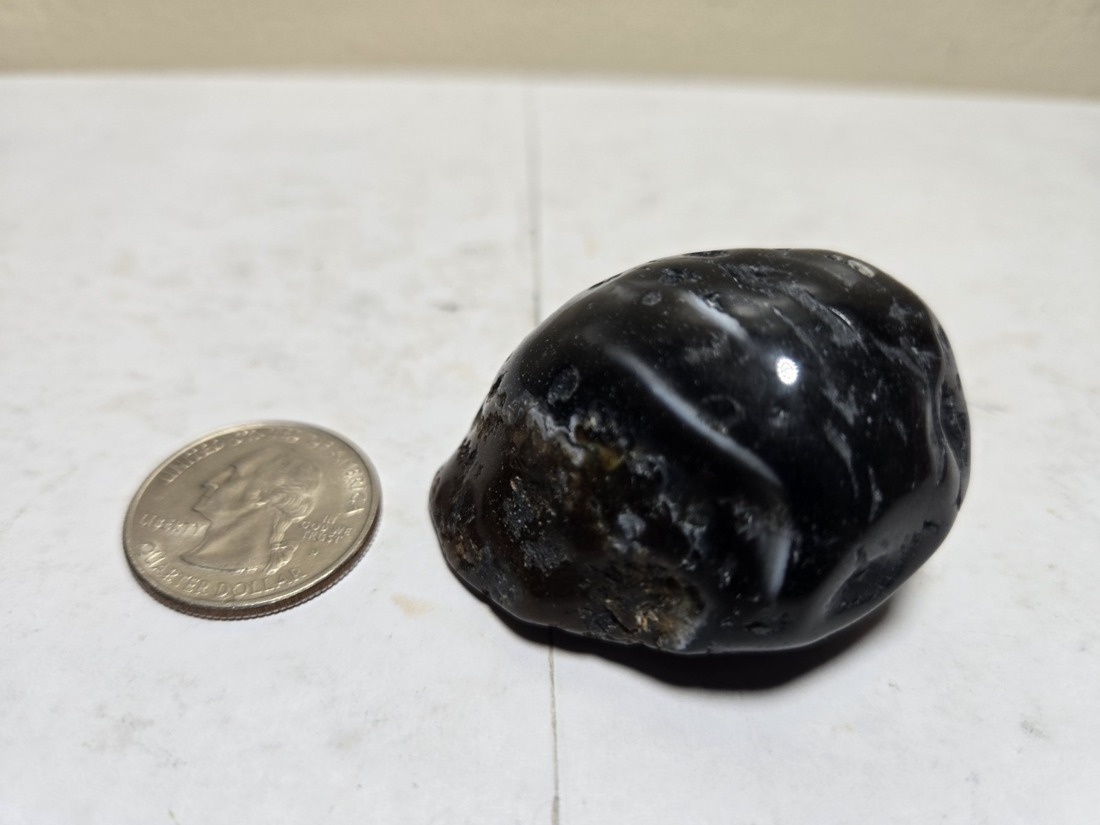 Enhydro Fluid Inclusion Agate Quartz Water Inside, Medium Pocket! Video! 46.8g