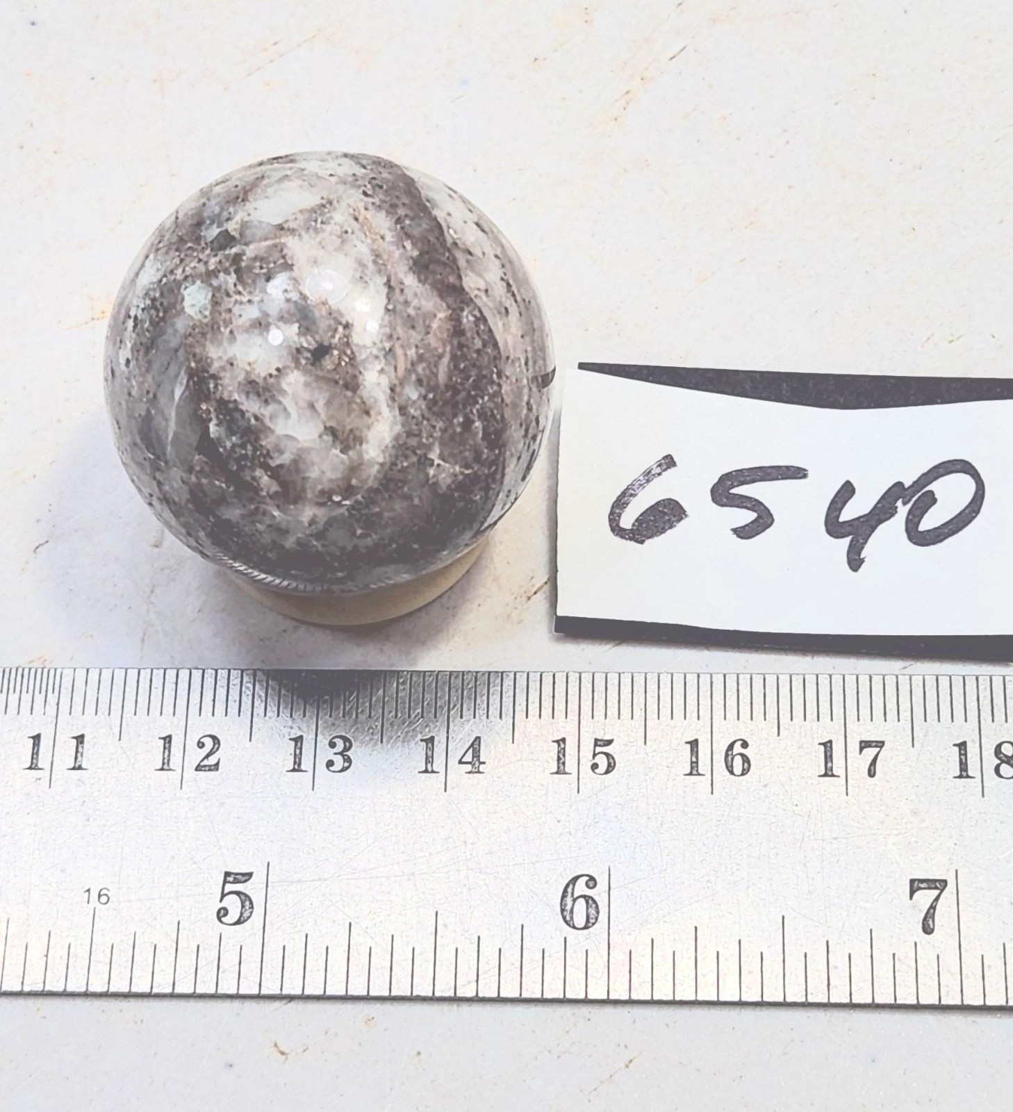 Fluorescent Willemite and Calcite 33mm Sphere for UV Collection 6540