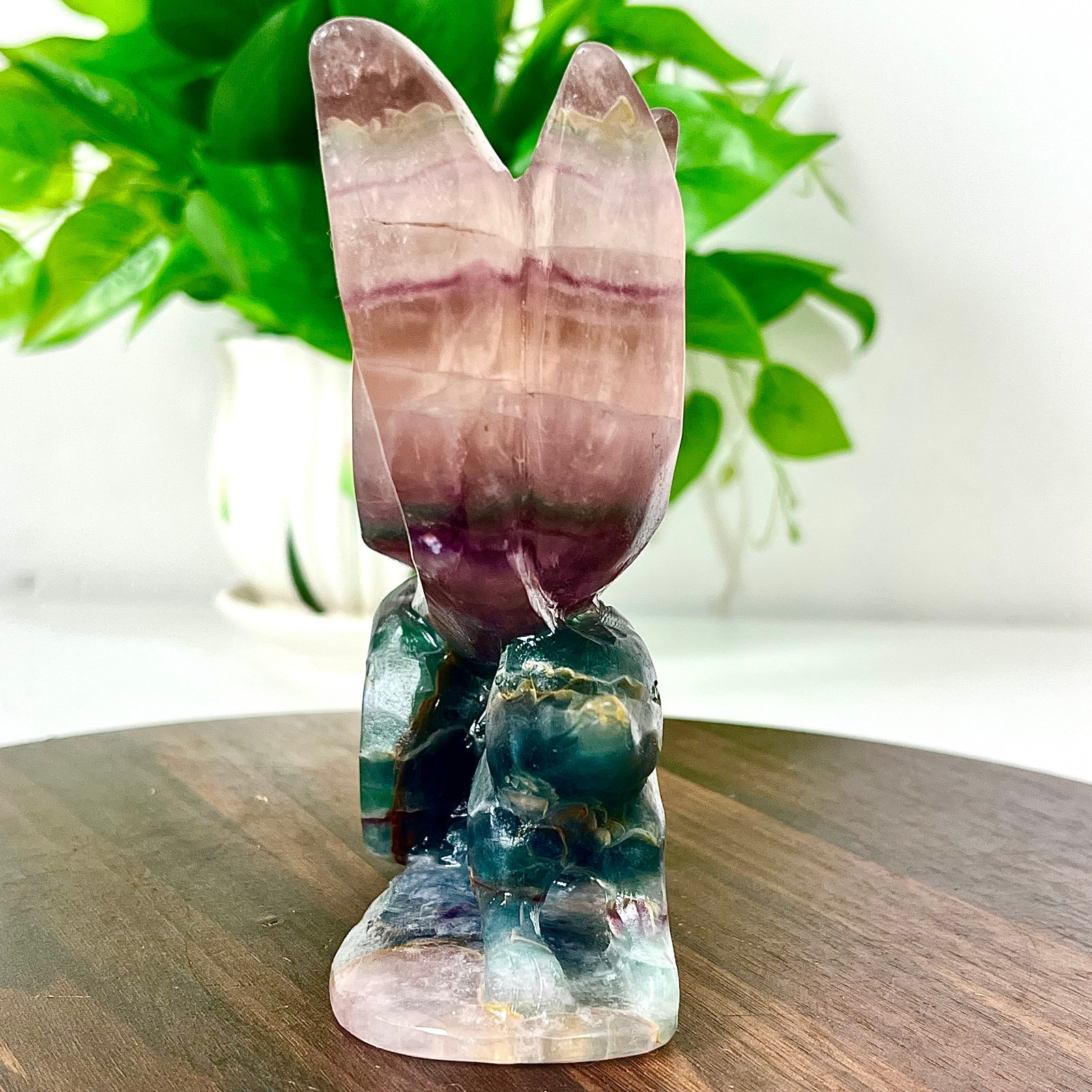 2.05LB Natural fluorite quartz products, hand carved and polished spiritual orna