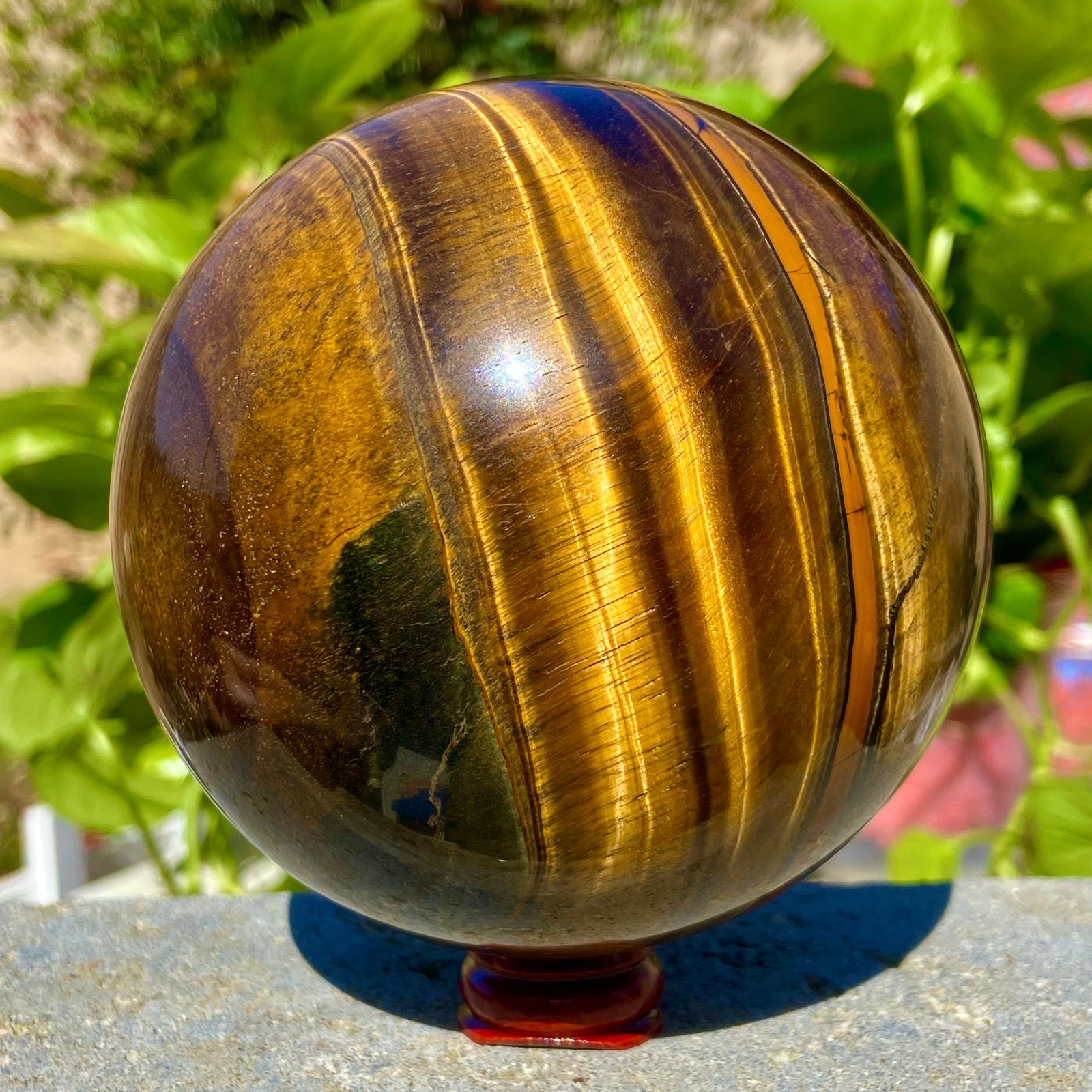 3.41LB Natural Tiger’s eye stone quartz Sphere crystal ball rock Healing