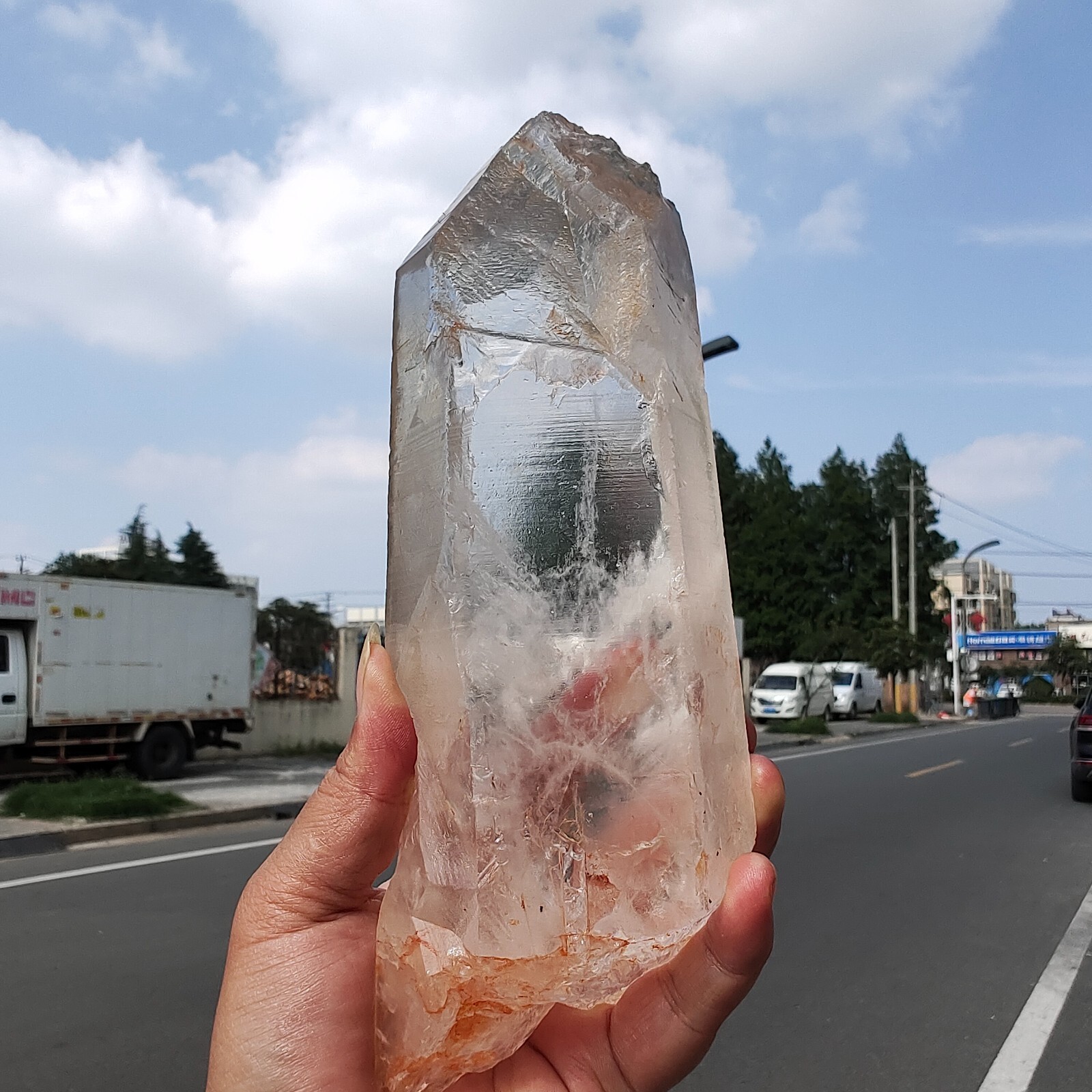2.71LB Bright LEMURIAN Healer Quartz Crystal RECORD KEEPER Dazzling X889