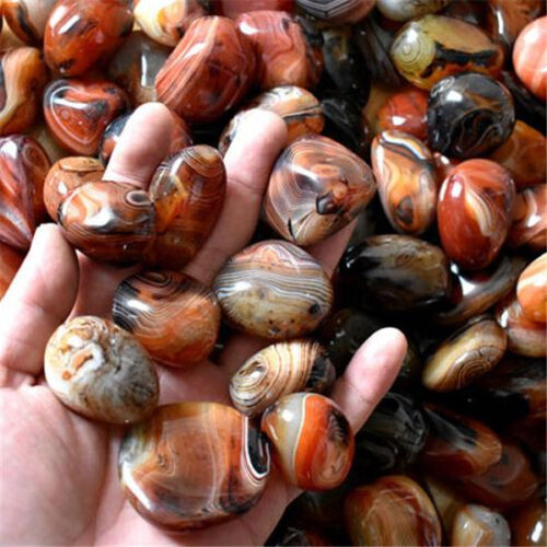 1KG Madagascar Banded Agate Tumbled Beautiful Patterns Randomly Send