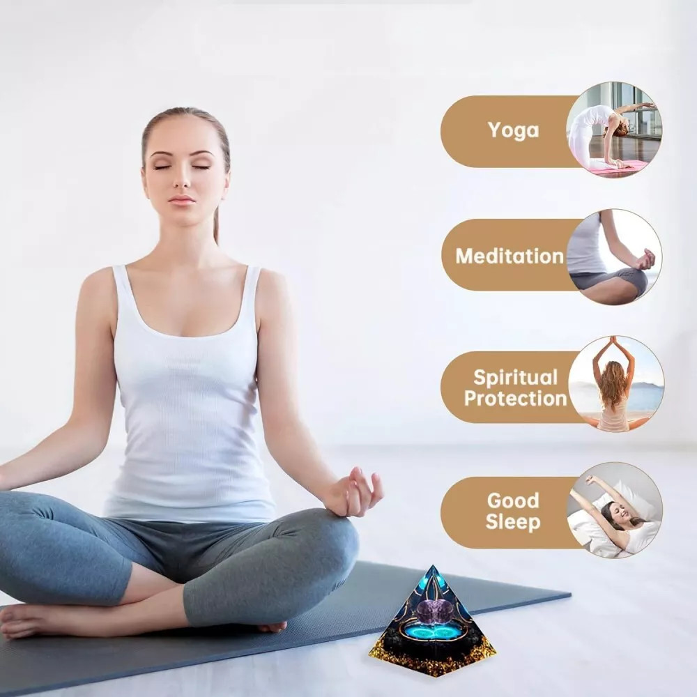 Orgonite Pyramid Ball Chakra Energy Quartz Crystal Healing Reiki Lucky Stone USA