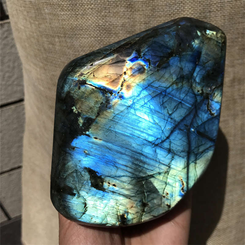 1.21kg Natural Labradorite Quartz Crystal Spectrolite Mineral Reiki healing