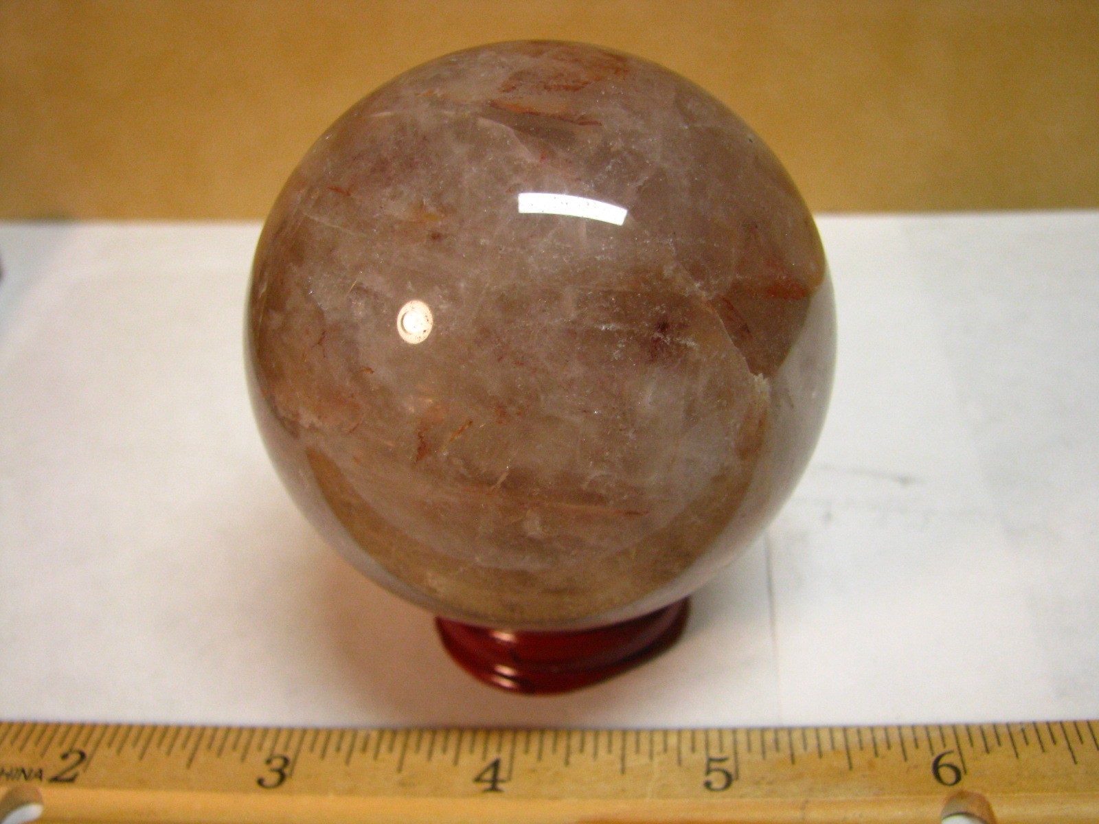 .9lb 2.6inchs SMOKY QUARTZ SPHERE BRAZIL #014