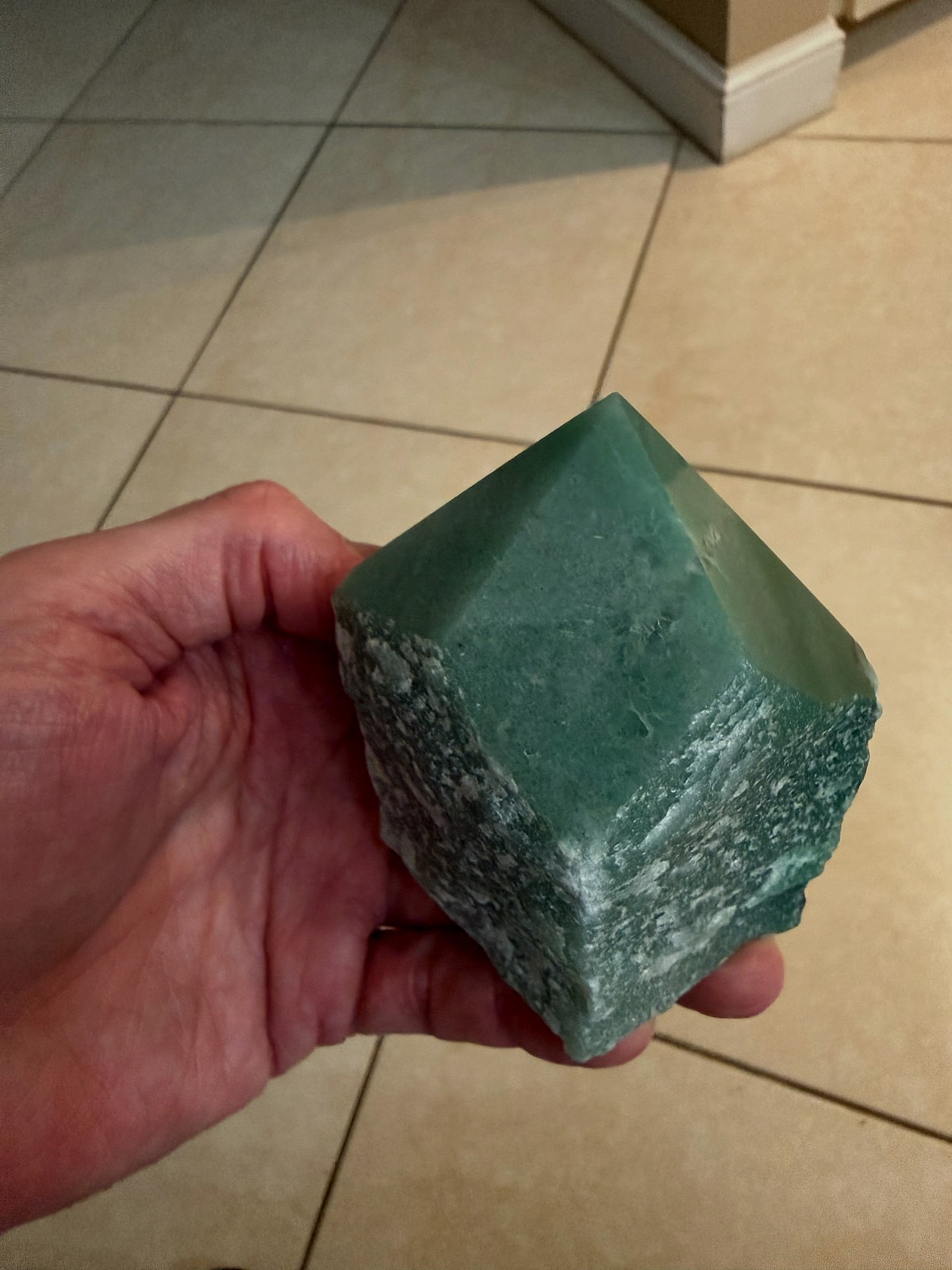 Green Aventurine Crystal Gemstone Six Sided Chiseled Point Specimen 335