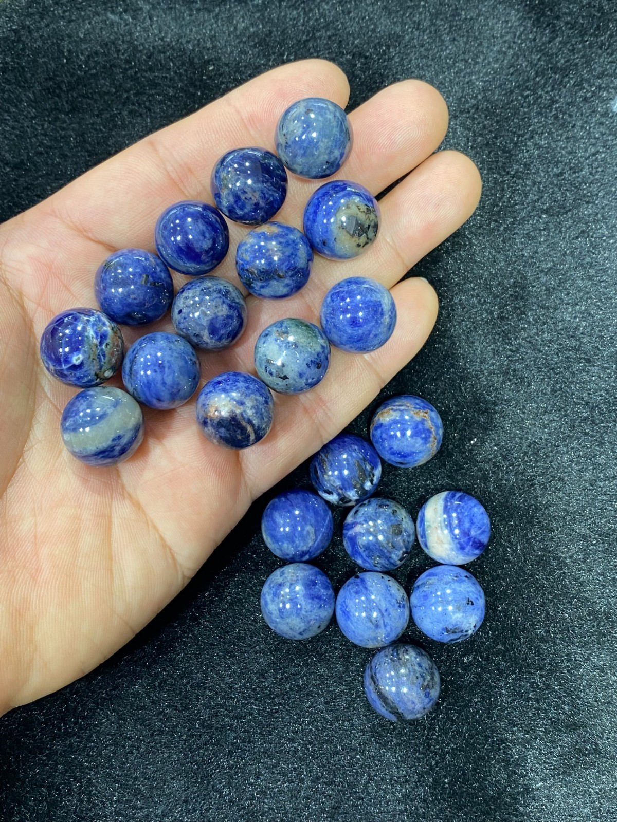 10pcs Natural sodalite Sphere Carved Quartz Crystal ball 15mm reiki healing Gift