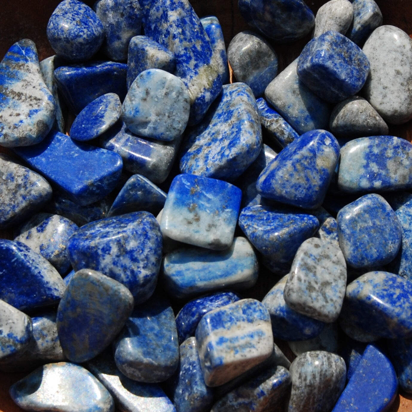 10pcs Lapis Lazuli Crystal Tumbled Stones, Small Crystal Set