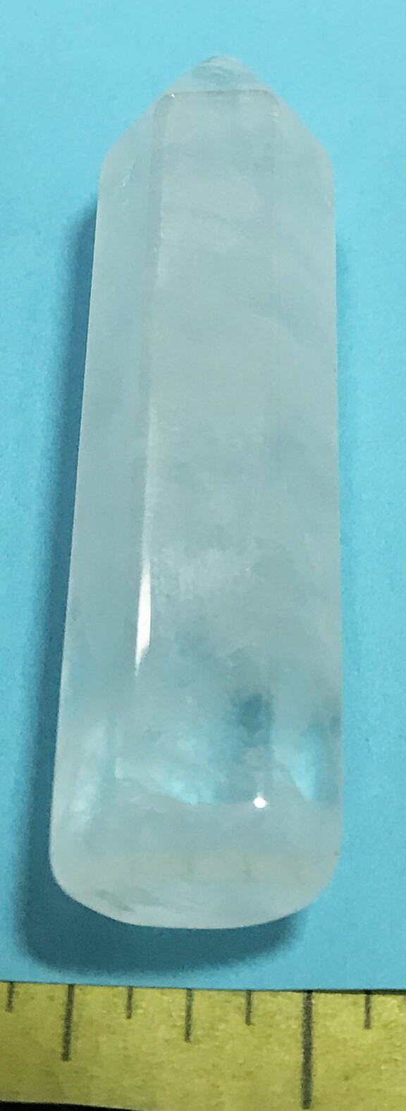 QUARTZ CRYSTAL polished tiny tower obelisk. 2-1/8 tall by 1/2″ wide.
