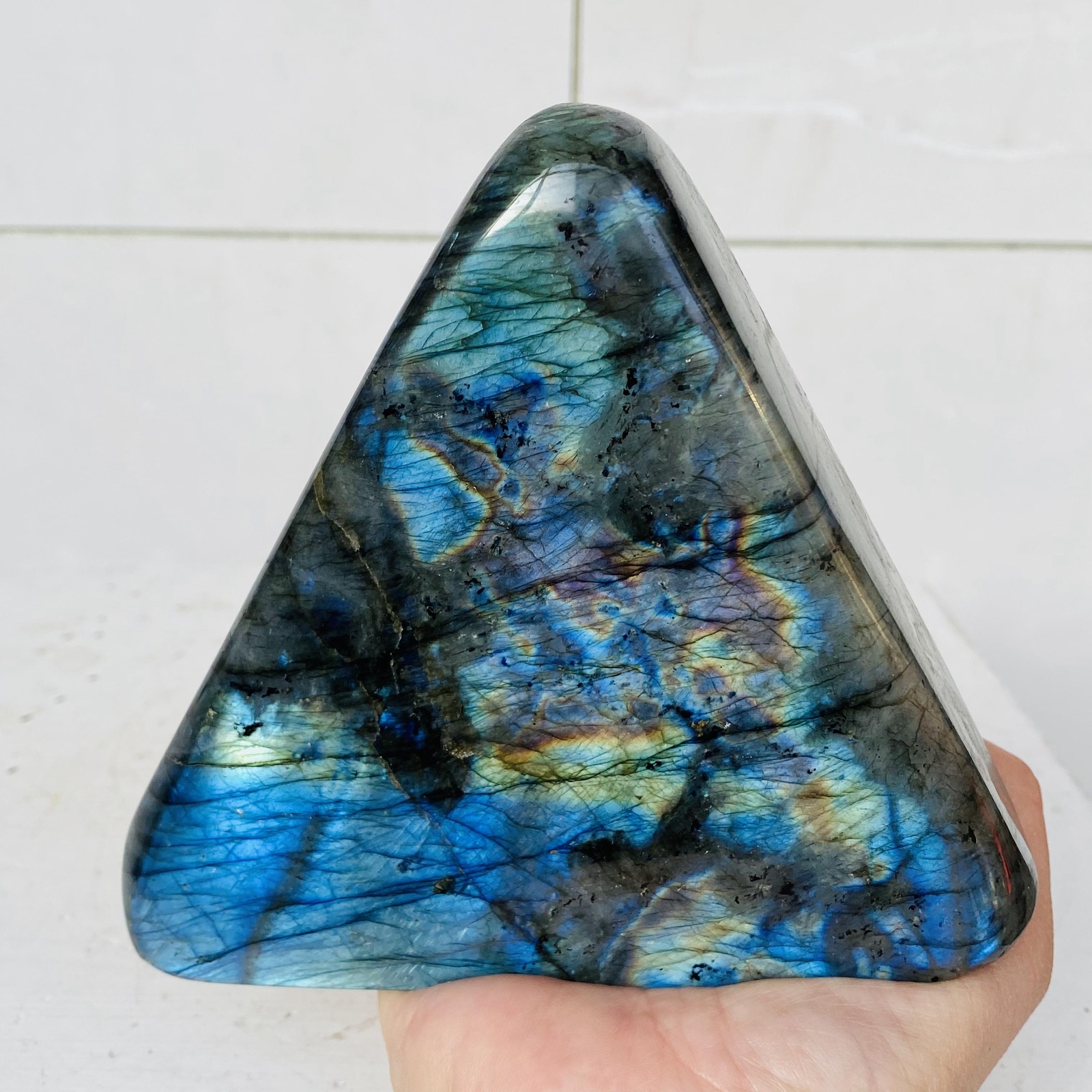 Natural Labradorite Quartz Crystal Freeform Mineral Specimen Healing 1180g