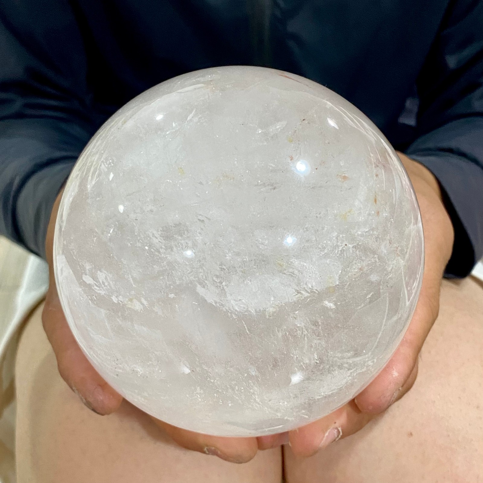 3.94LB Natural White Crystal Clear Quartz Crystal Sphere Ball Healing