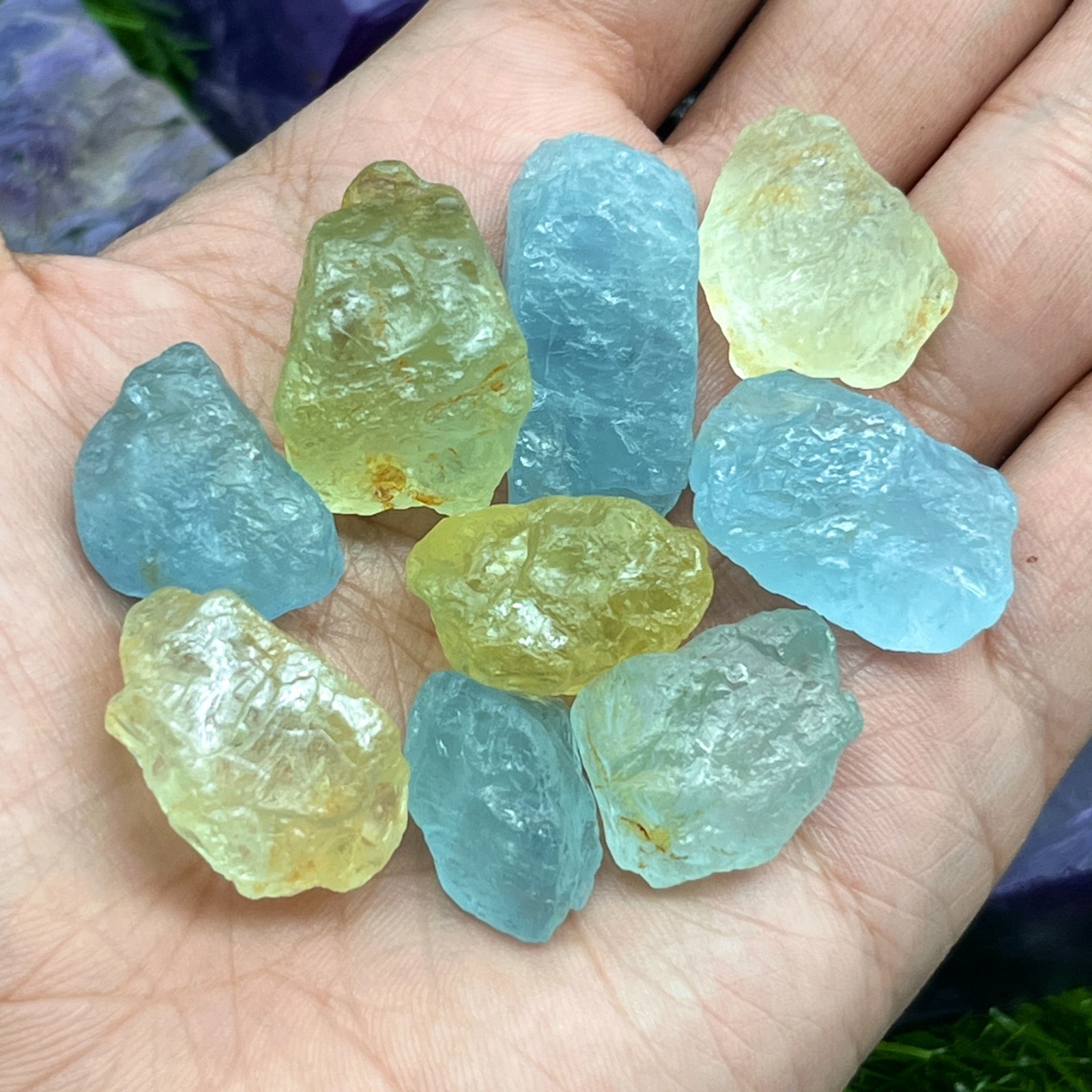 280 Cts Natural Multi Aquamarine Rough Lot – Beryl Gemstone Crystals