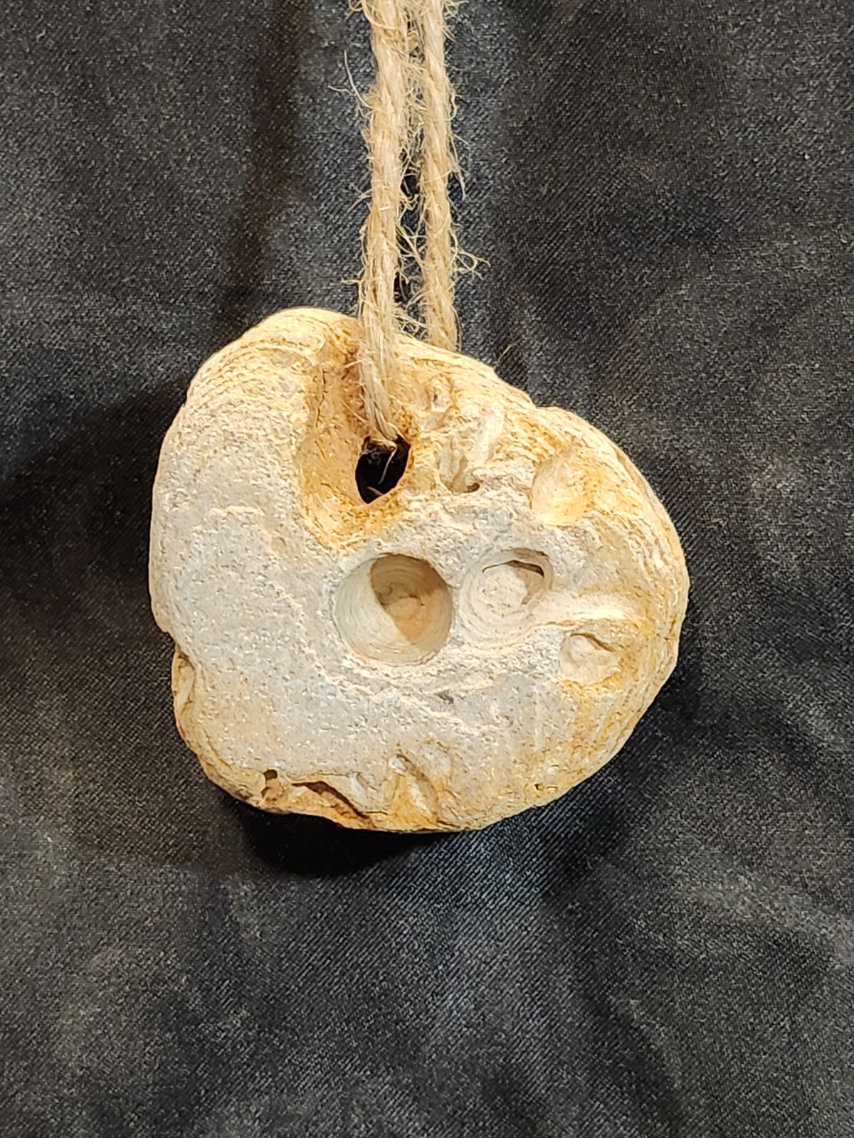Hag Stone Fairy Odin Hex Witch Adder Wishing Rock w/Holes Wicca Protection (H9)