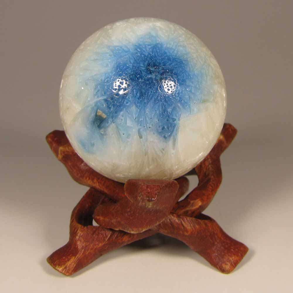 38mm Blue Ice GLACIERITE Sphere Ball w/ Stand – Indonesia