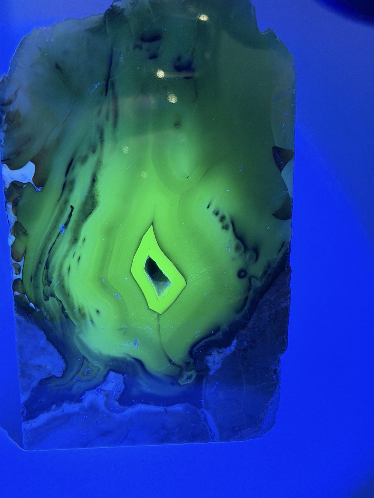 Volcano Agate Freeform Slab Beautiful UV Free Standing Natural Crystal Reiki
