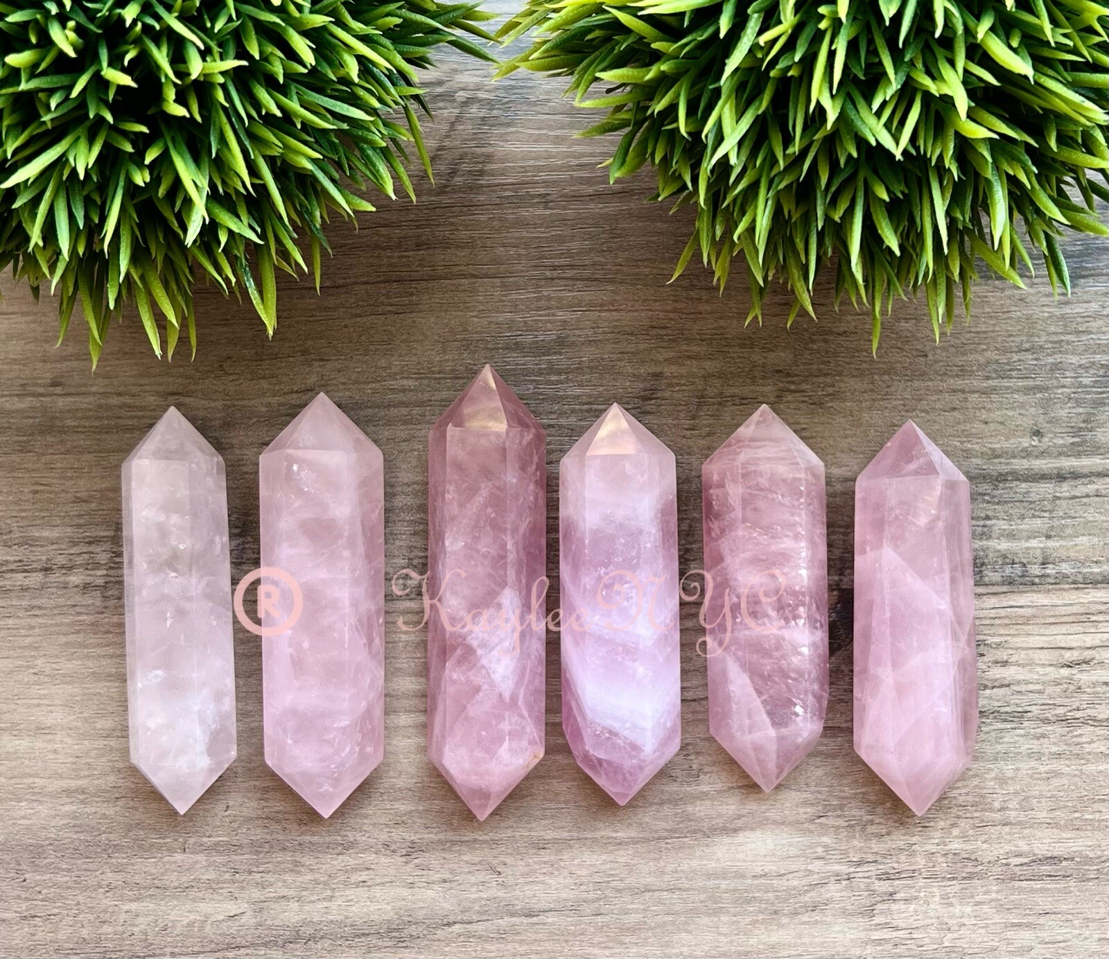 Wholesale Lot 1 Lb Natural Rose Quartz Double Terminated Point Crystal