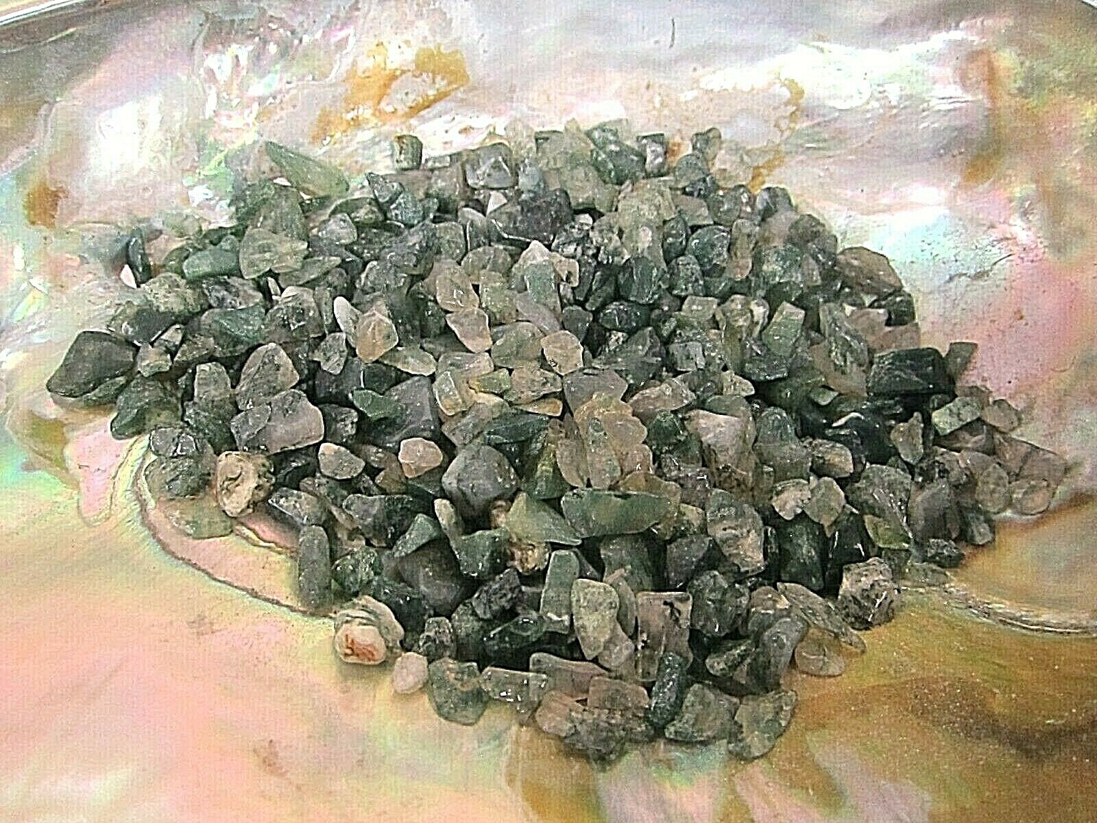 4 ounces Moss Agate Chips Grade A 5-10mm Reiki Healing Crystal Nature Spirits