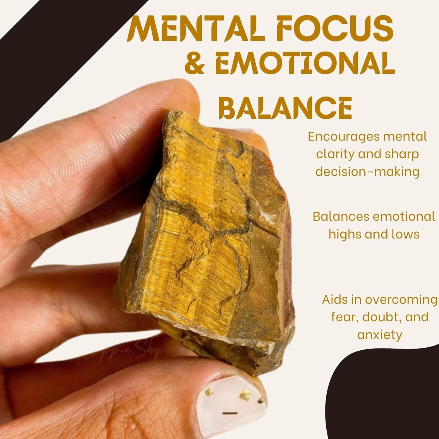 Tiger’s Eye Raw Crystals – 1.25-2.0″ Large Natural Healing Stones, Rough Crystal