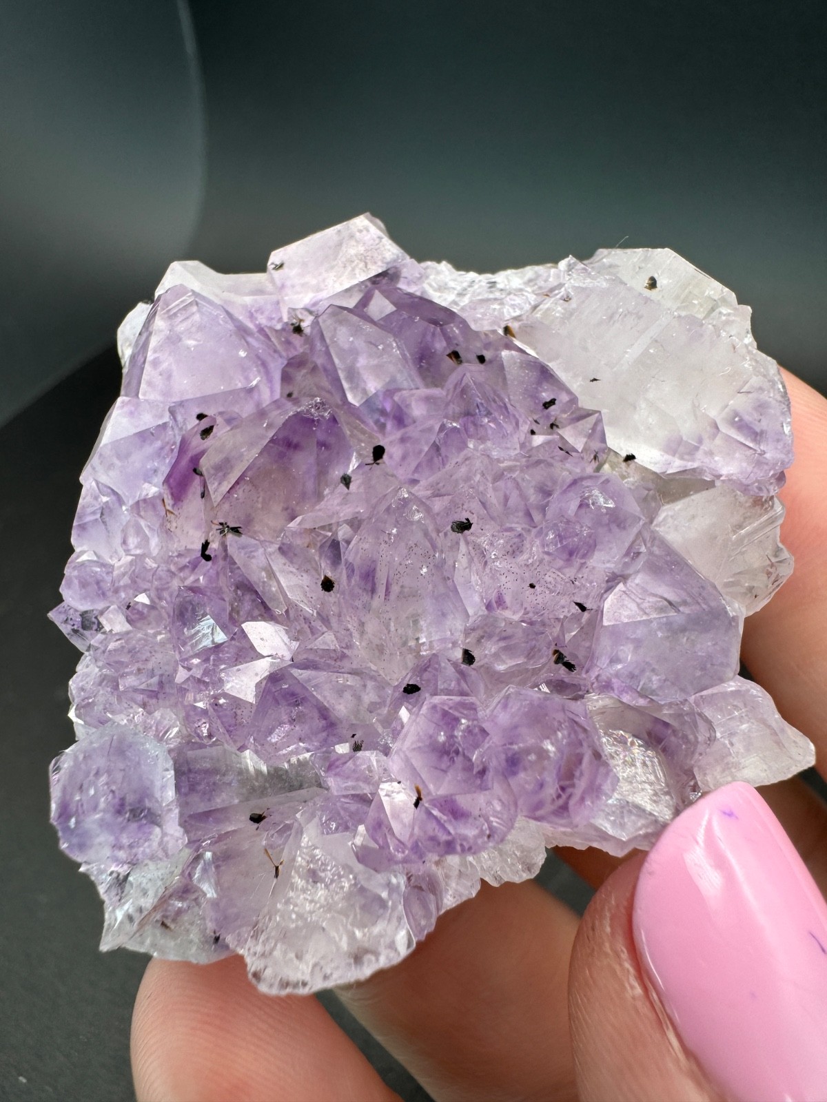 6857 Amethyst Cluster with Goethite Inclusions Brazil 60g