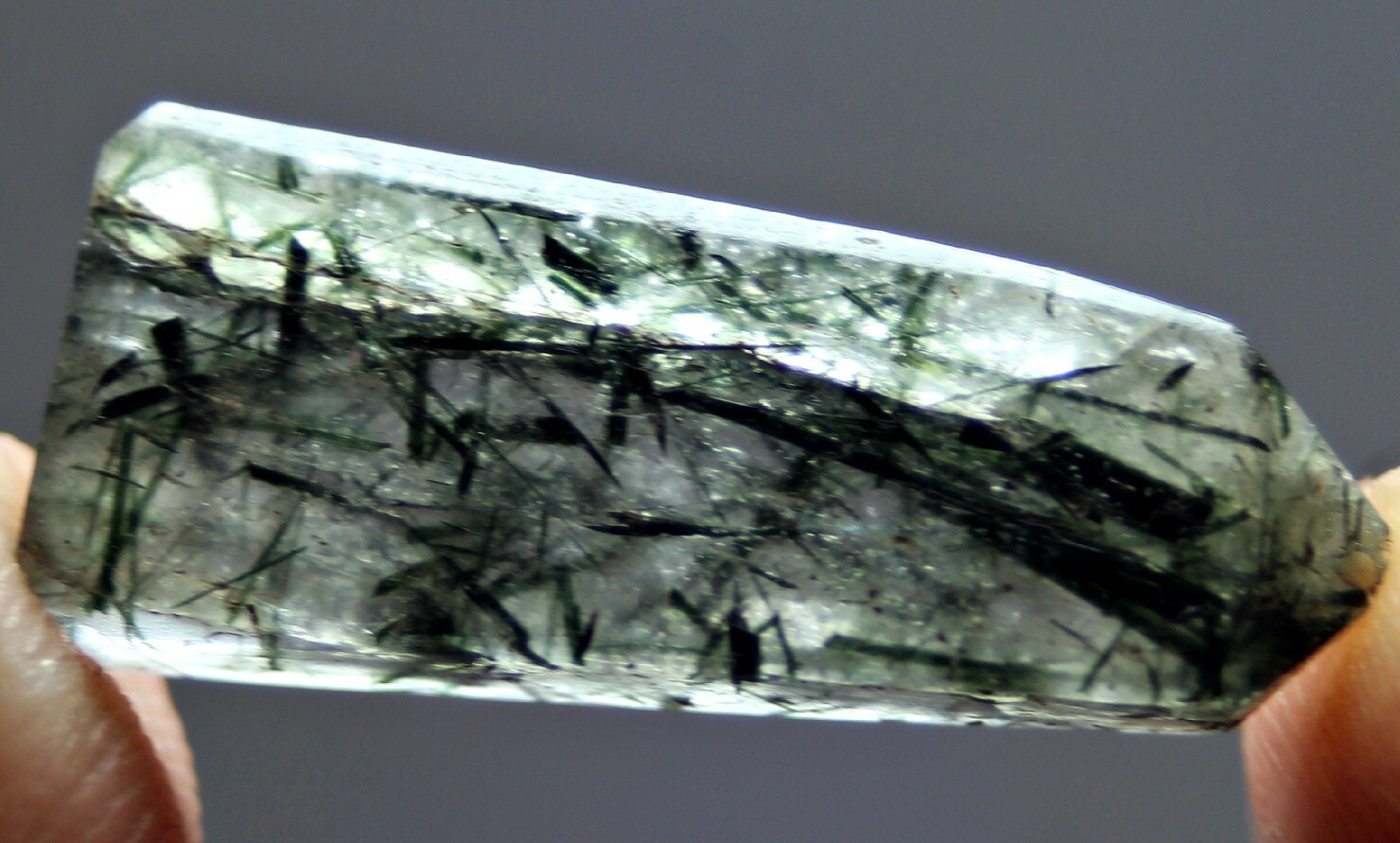 16.0 CT Rare Tourmaline or Rutile in Quartz Facet Grade Crystal Baluchistan