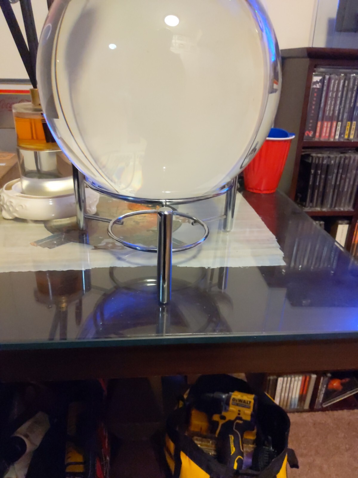 Crystal Ball Display Stand Chrome Collectable Great Condition Buy Now!